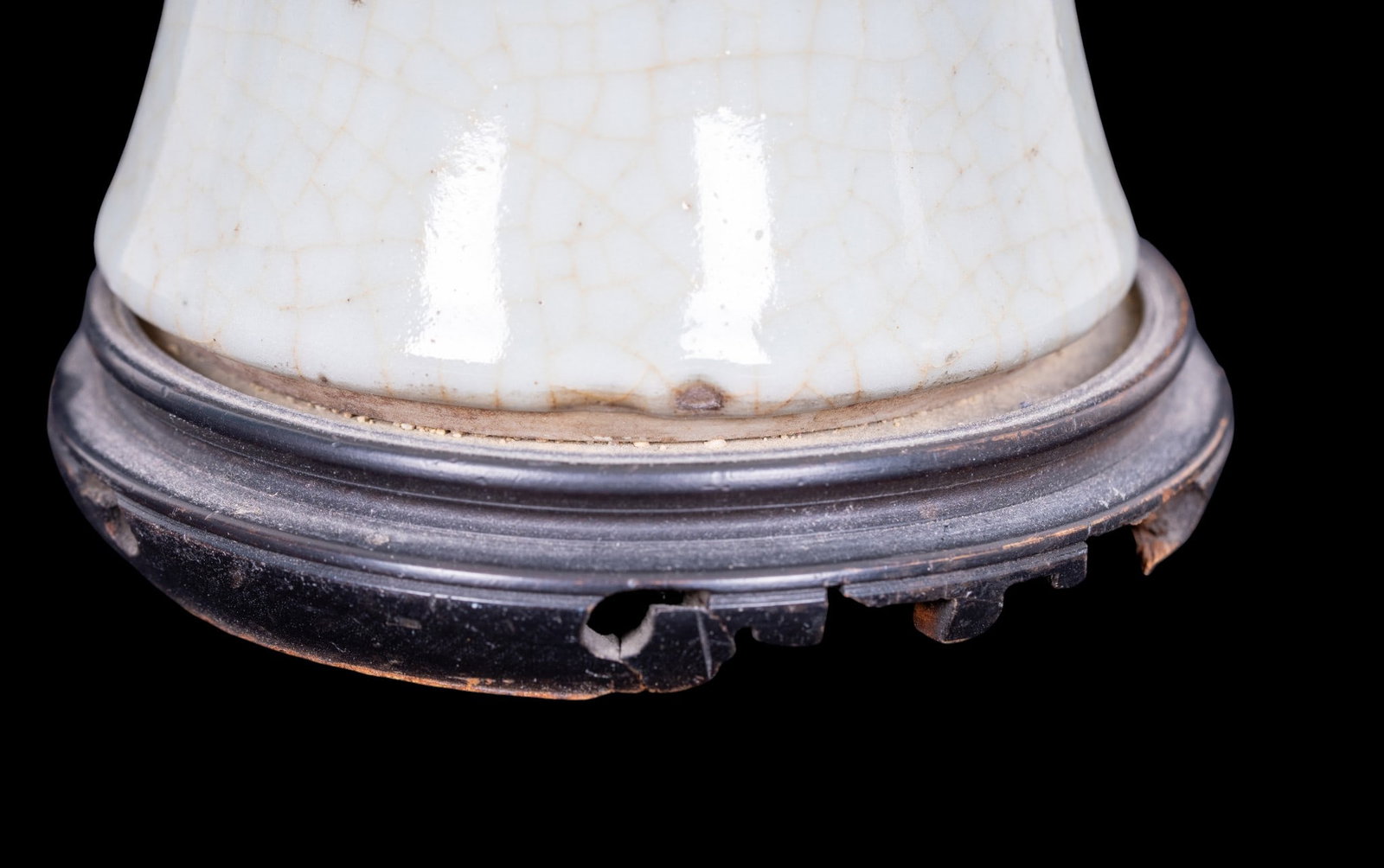 Vintage Crazed Celadon Table Lamp - 11
