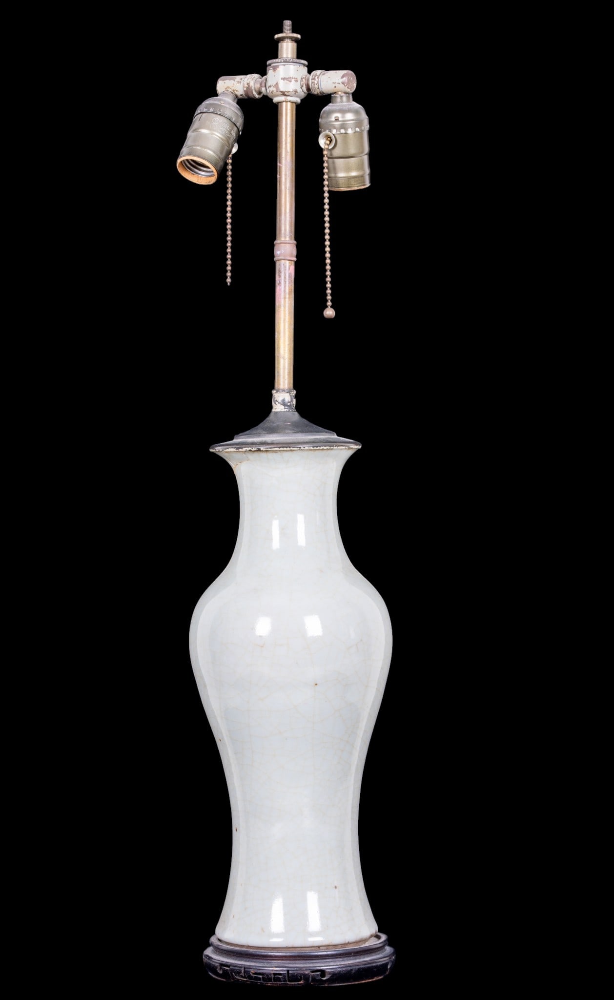 Vintage Crazed Celadon Table Lamp