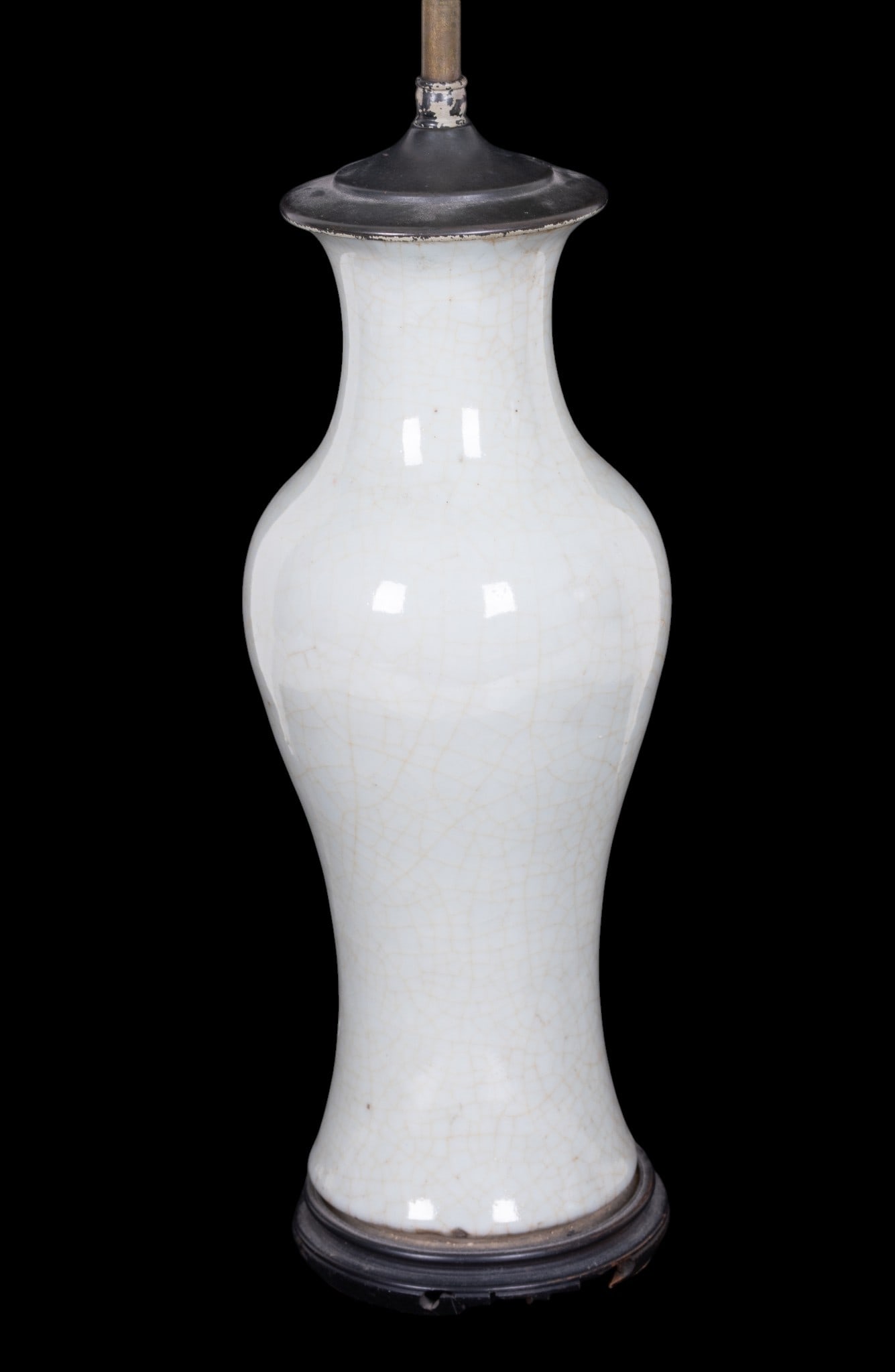 Vintage Crazed Celadon Table Lamp - 3