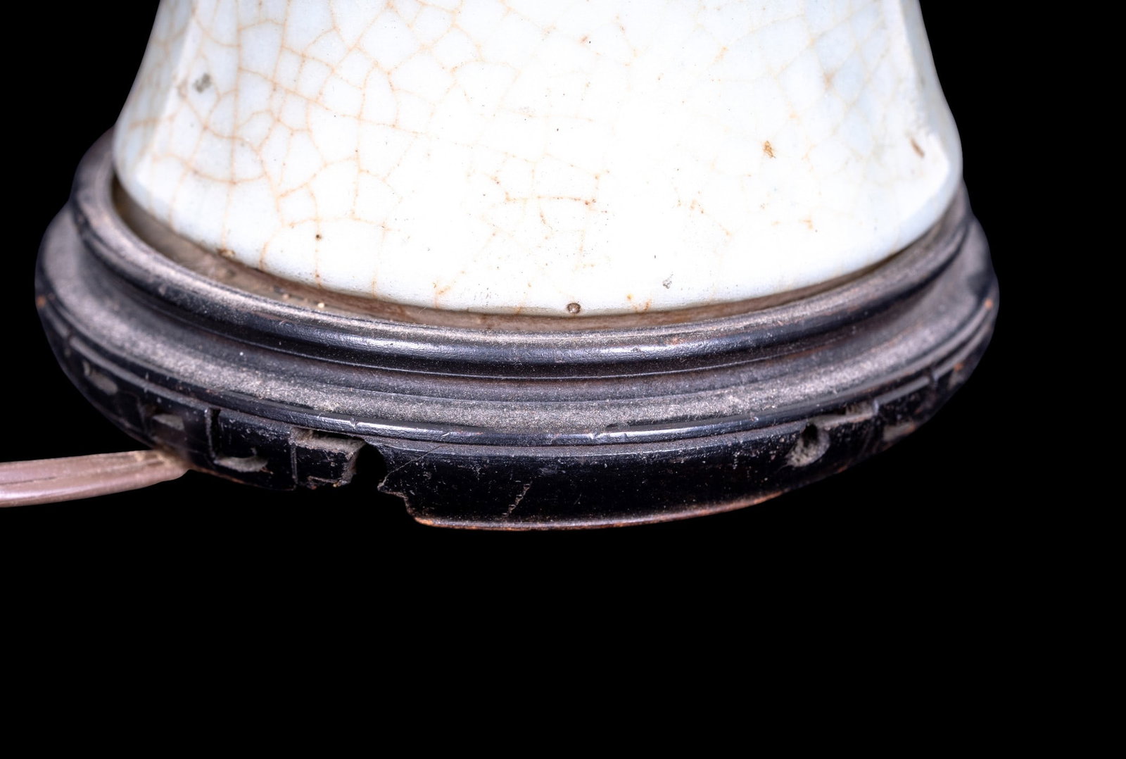 Vintage Crazed Celadon Table Lamp - 9