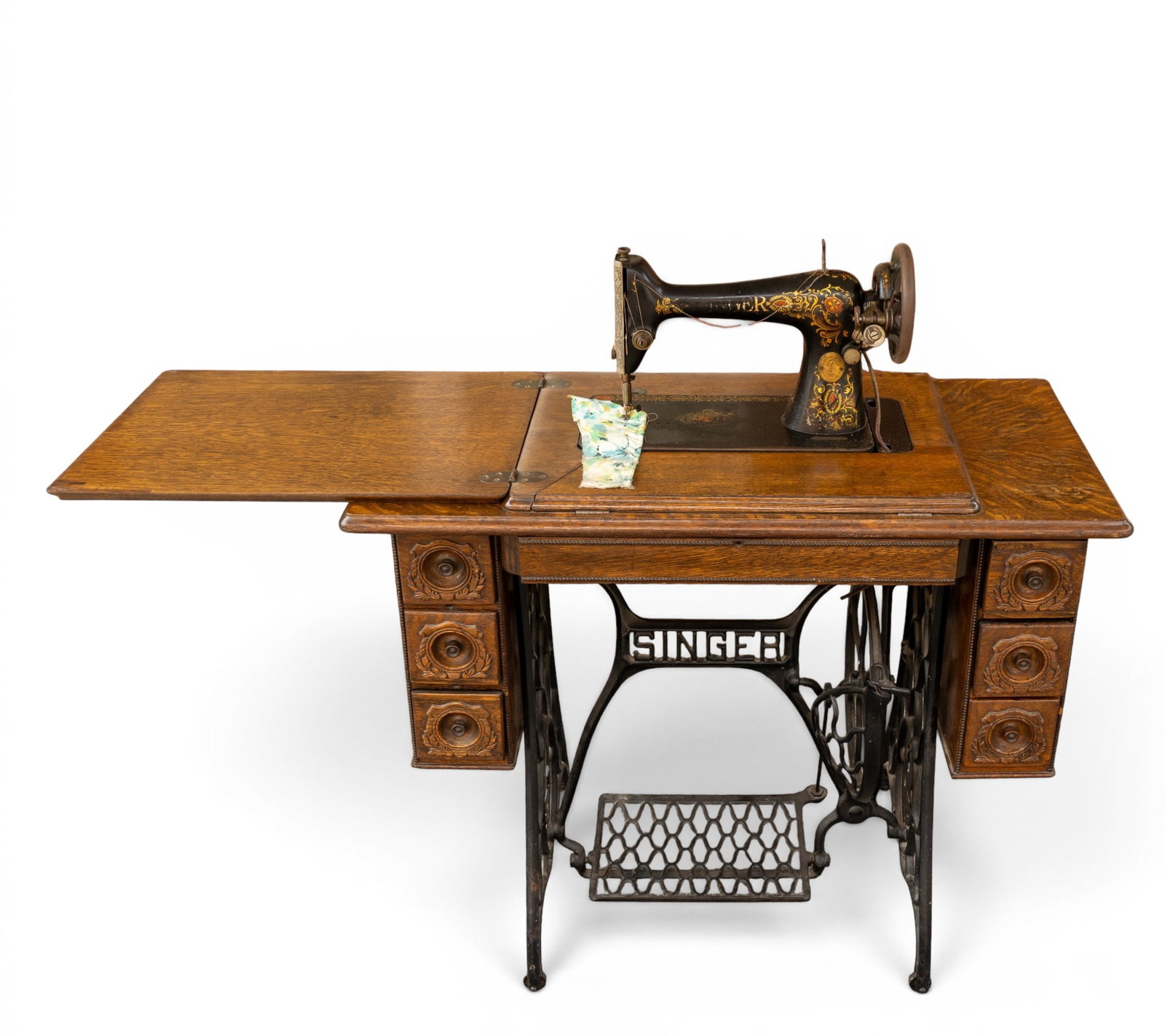 Singer Treadle Sewing Machine in Cabinet - 2