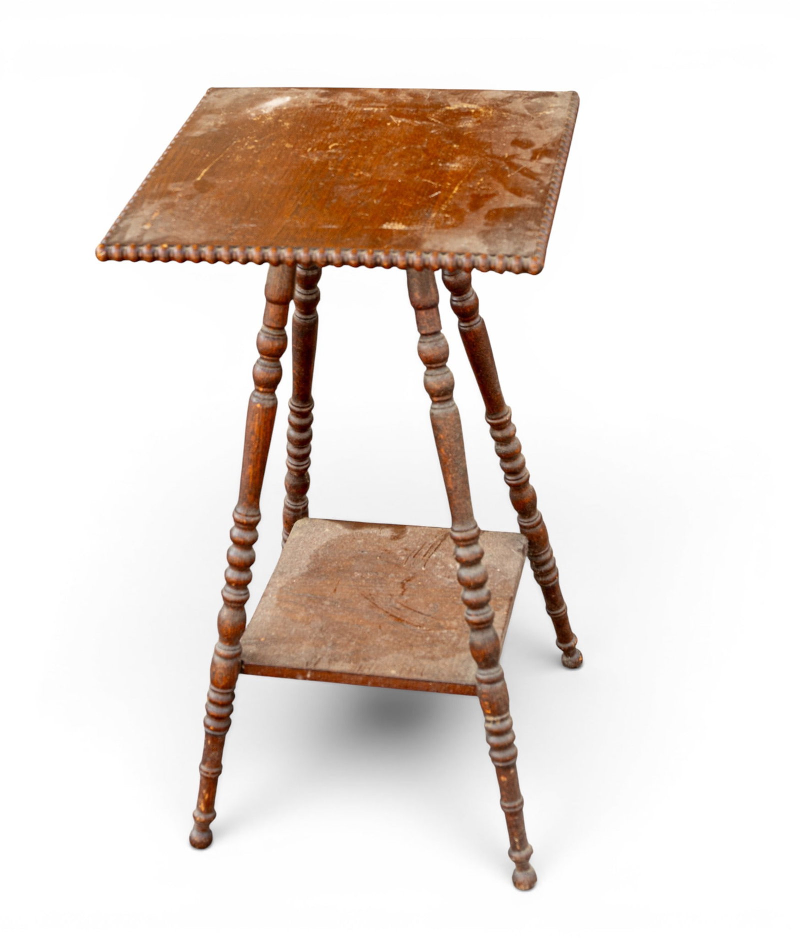 Antique Two-Tier Splay Turned Leg Table (1 of 5)