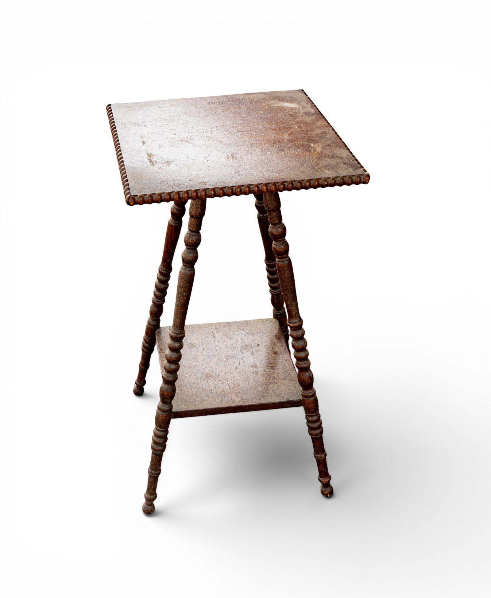 Antique Two-Tier Splay Turned Leg Table - 2