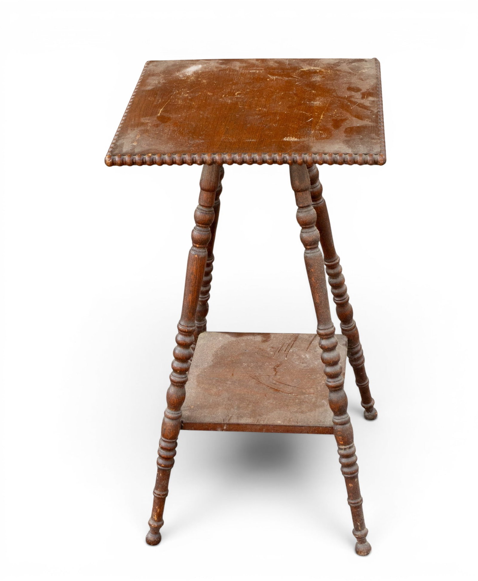 Antique Two-Tier Splay Turned Leg Table - 3