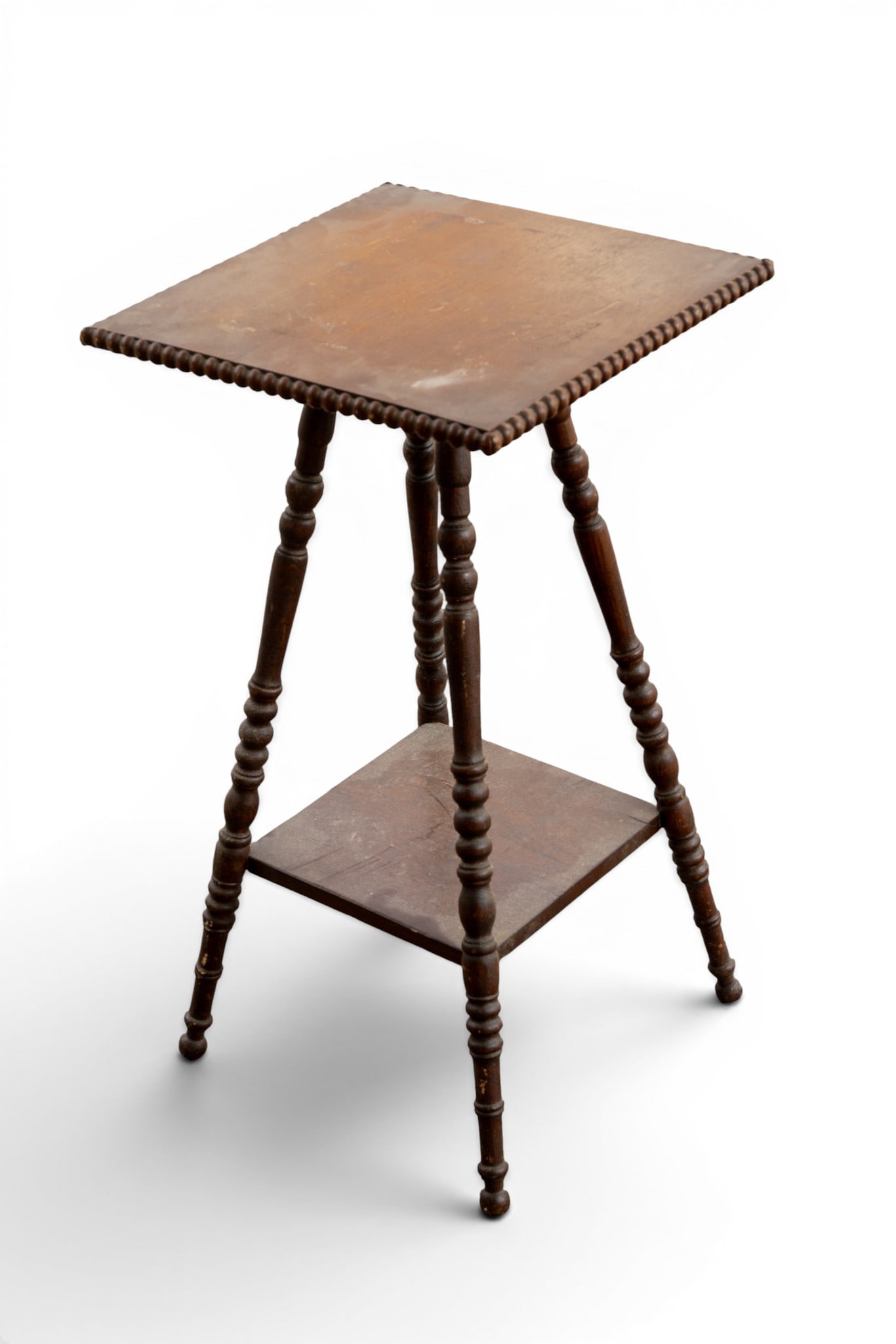 Antique Two-Tier Splay Turned Leg Table - 4