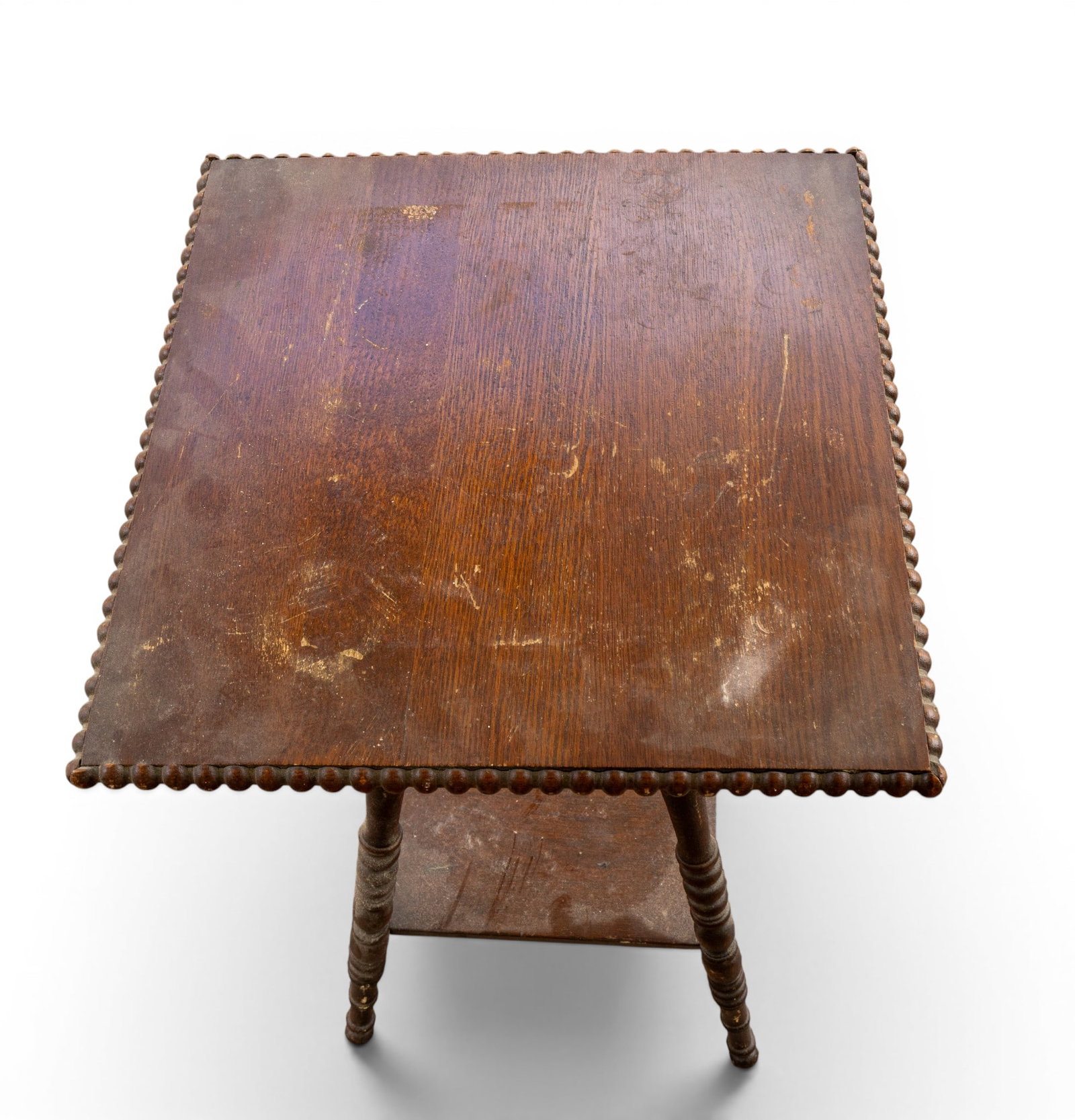 Antique Two-Tier Splay Turned Leg Table - 5