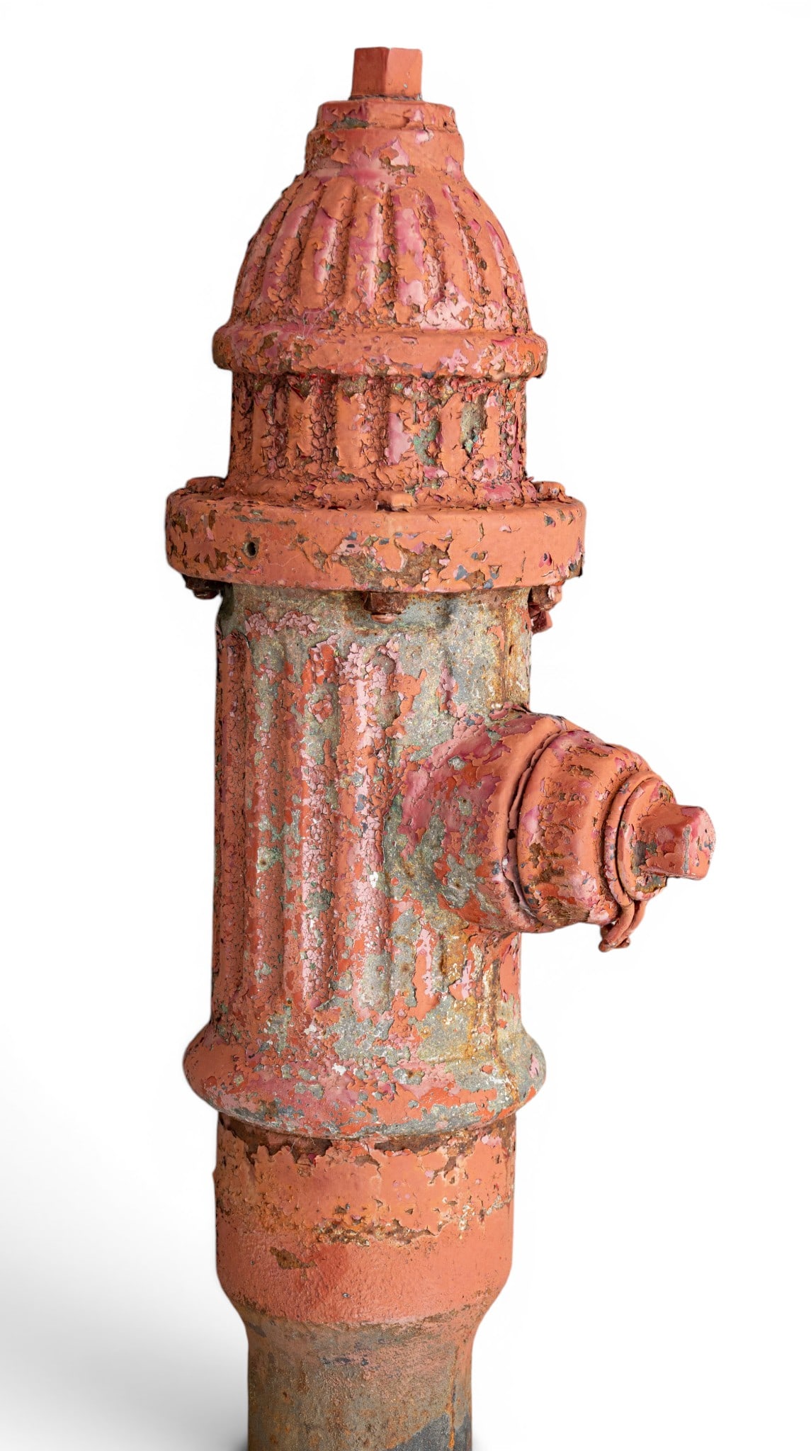 Red Cast Iron Fire Hydrant with Rusted Base (1 of 5)