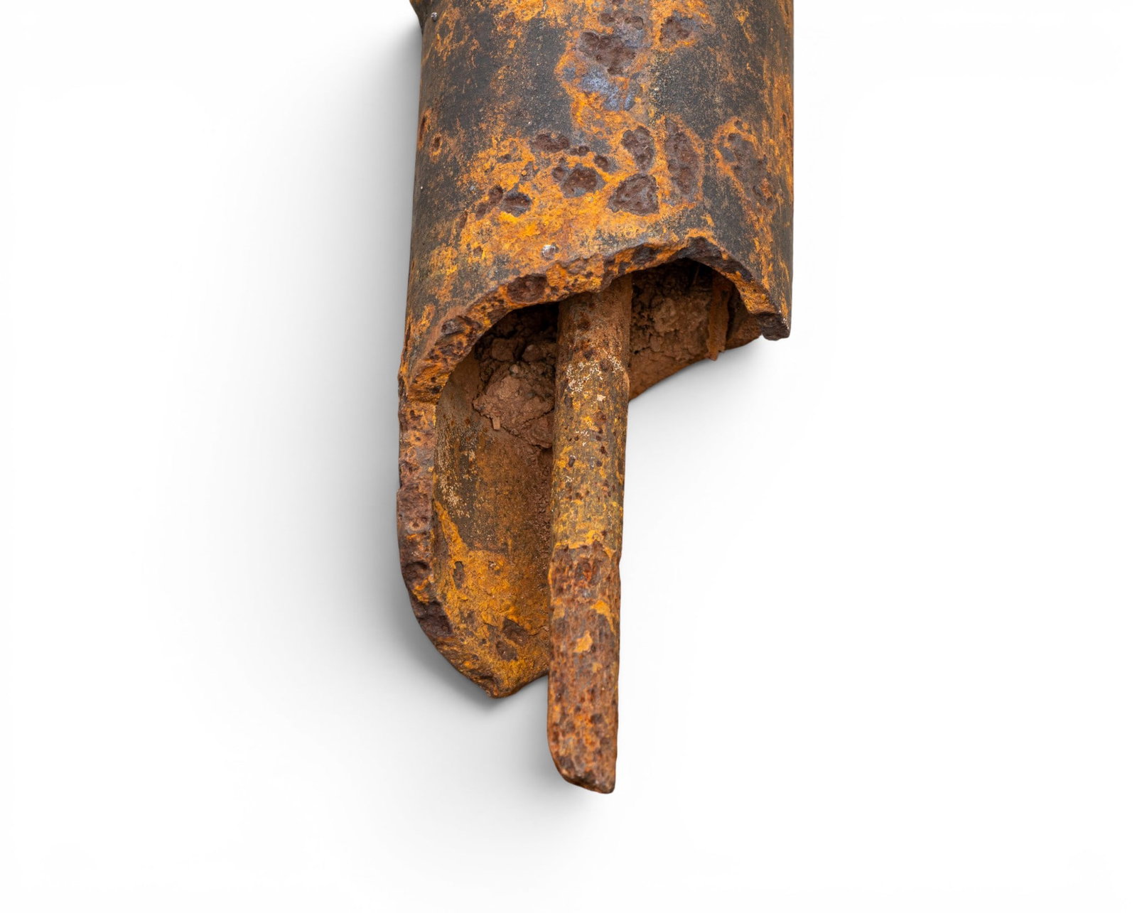 Red Cast Iron Fire Hydrant with Rusted Base - 3