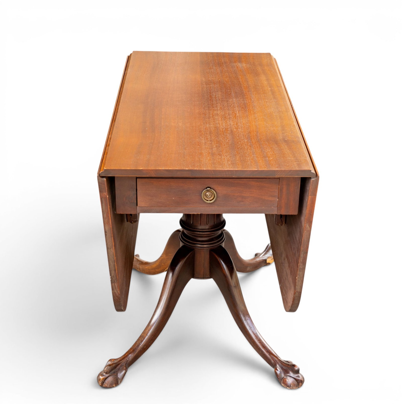 Mahogany Drop-Leaf Table with Claw Feet - 2