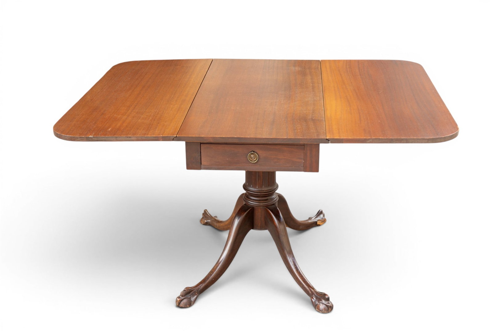 Mahogany Drop-Leaf Table with Claw Feet - 3