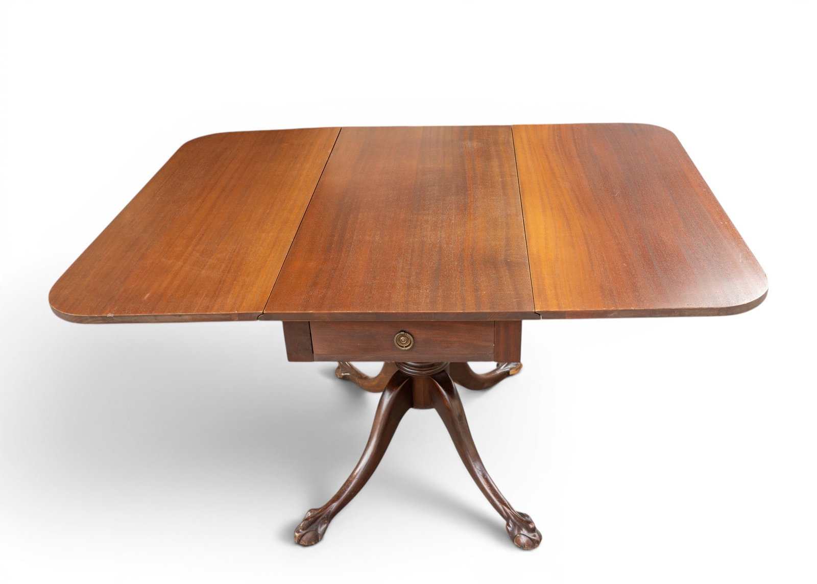 Mahogany Drop-Leaf Table with Claw Feet - 4