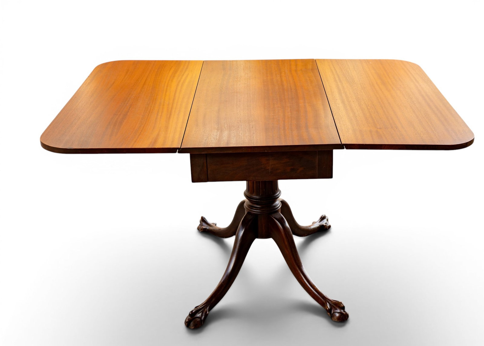 Mahogany Drop-Leaf Table with Claw Feet - 5
