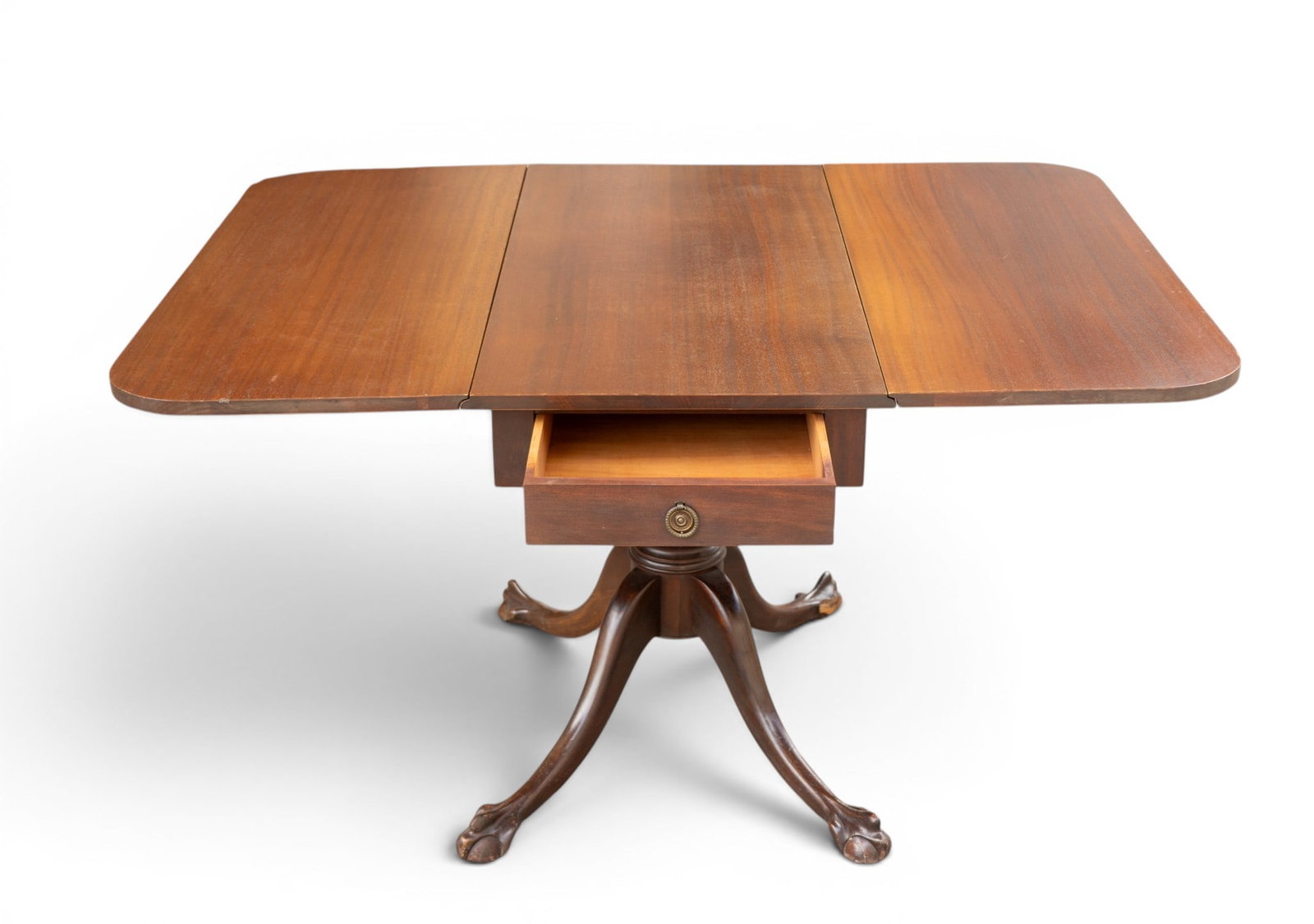 Mahogany Drop-Leaf Table with Claw Feet - 6