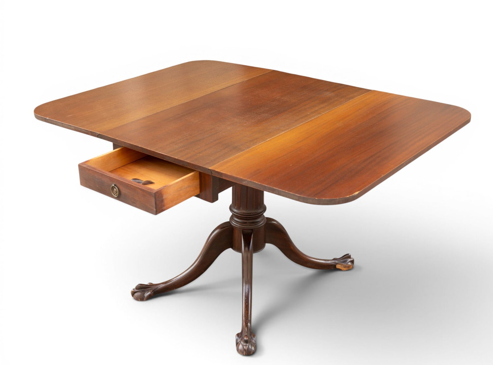 Mahogany Drop-Leaf Table with Claw Feet - 7