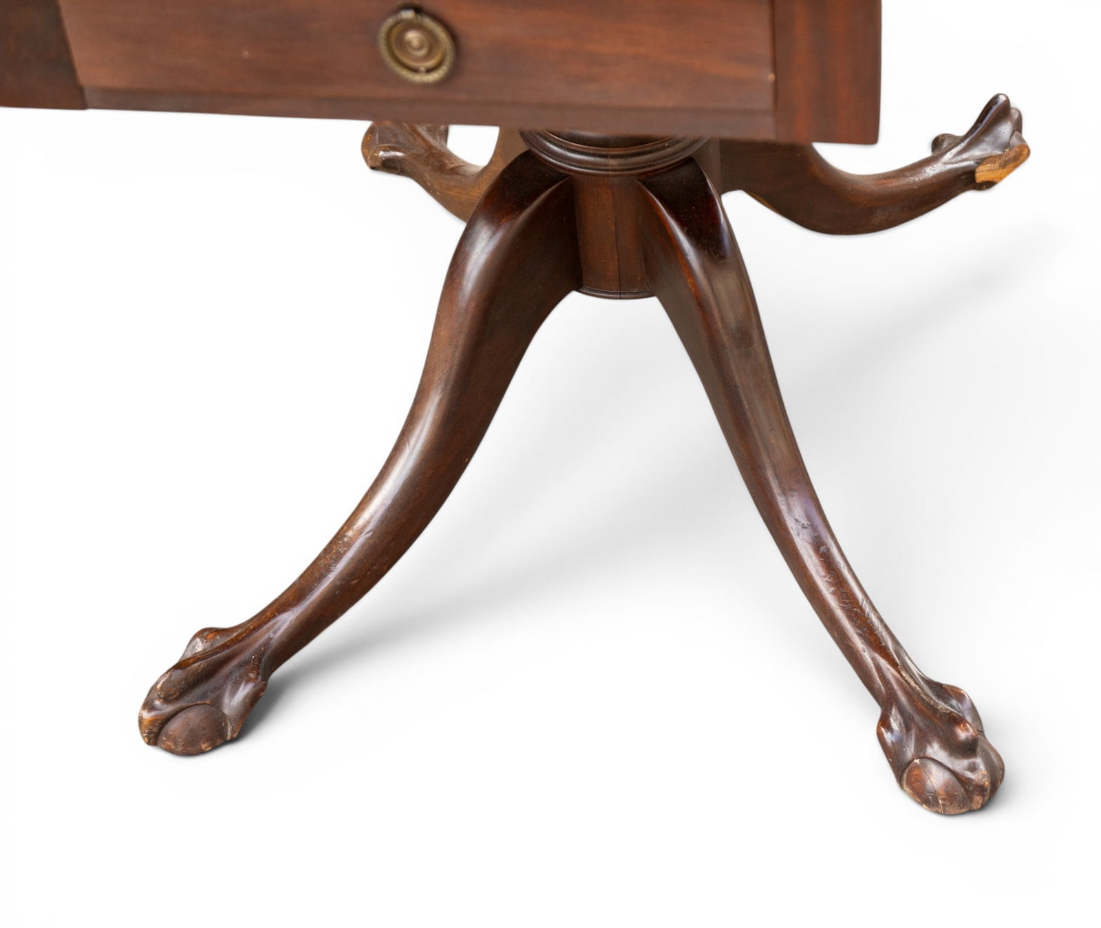 Mahogany Drop-Leaf Table with Claw Feet - 8