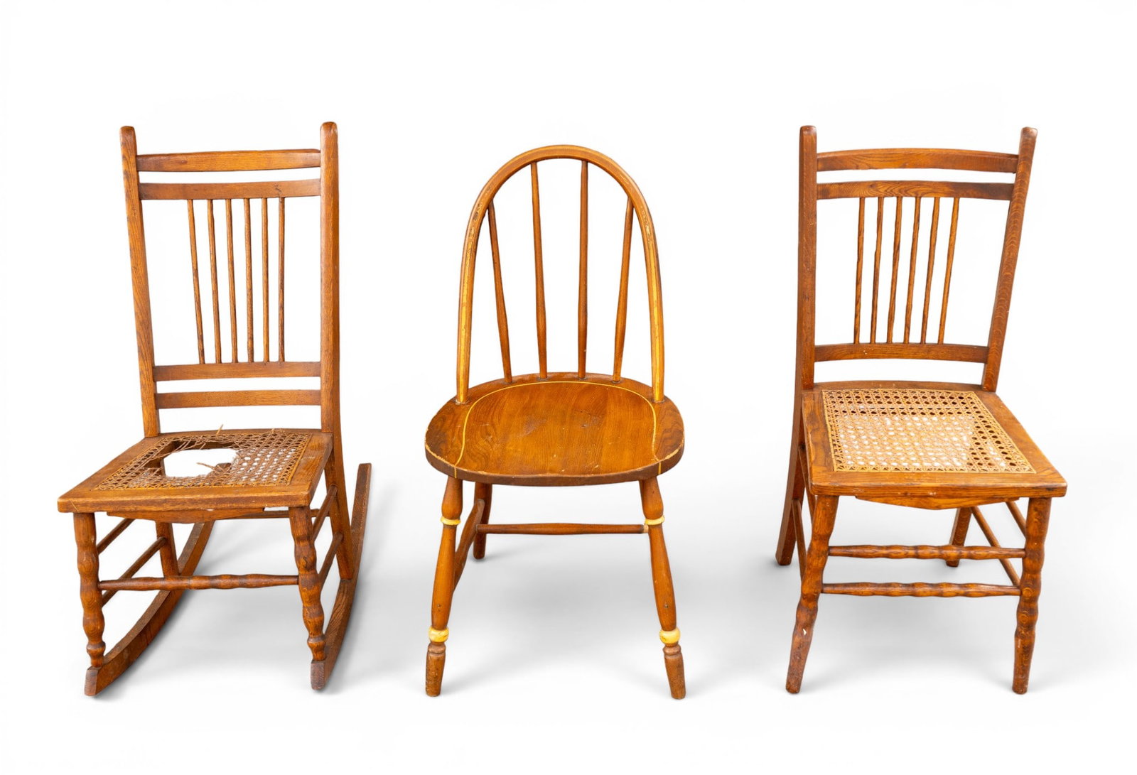 2 Cane Seat Spindle Back Chairs, 1 Rocks, More (1 of 7)
