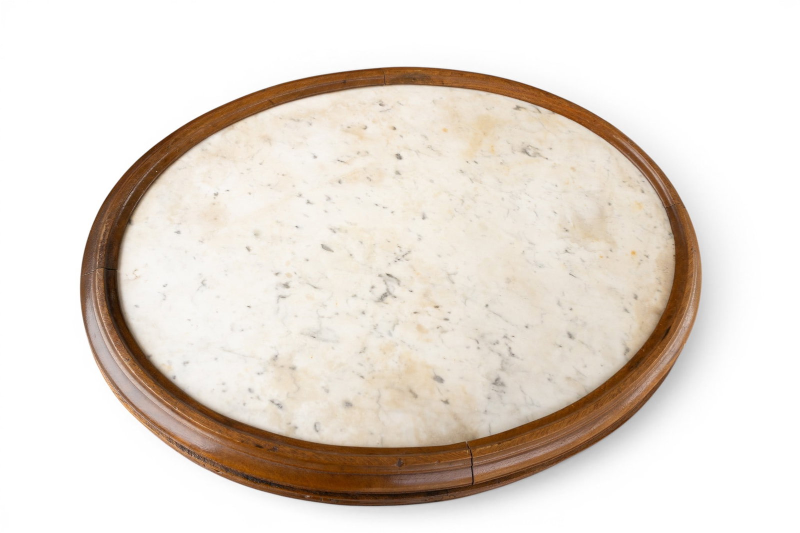 Oval Marble Top Carved Table - 6