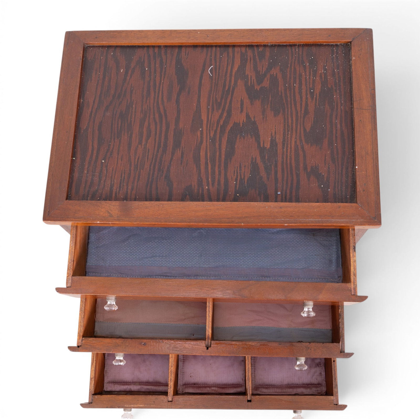 Antique Three Drawer Table Top Cabinet - 5