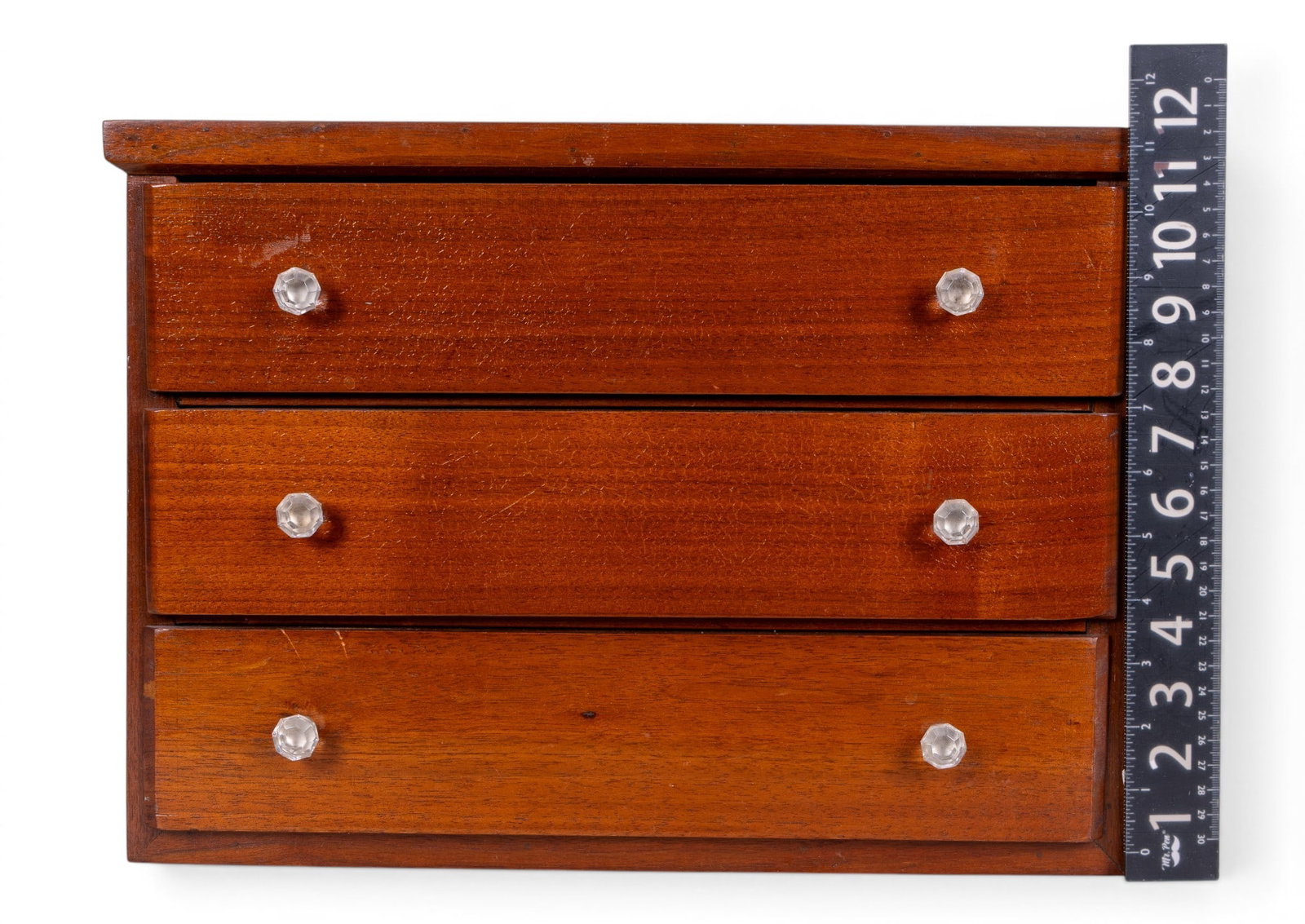Antique Three Drawer Table Top Cabinet - 7