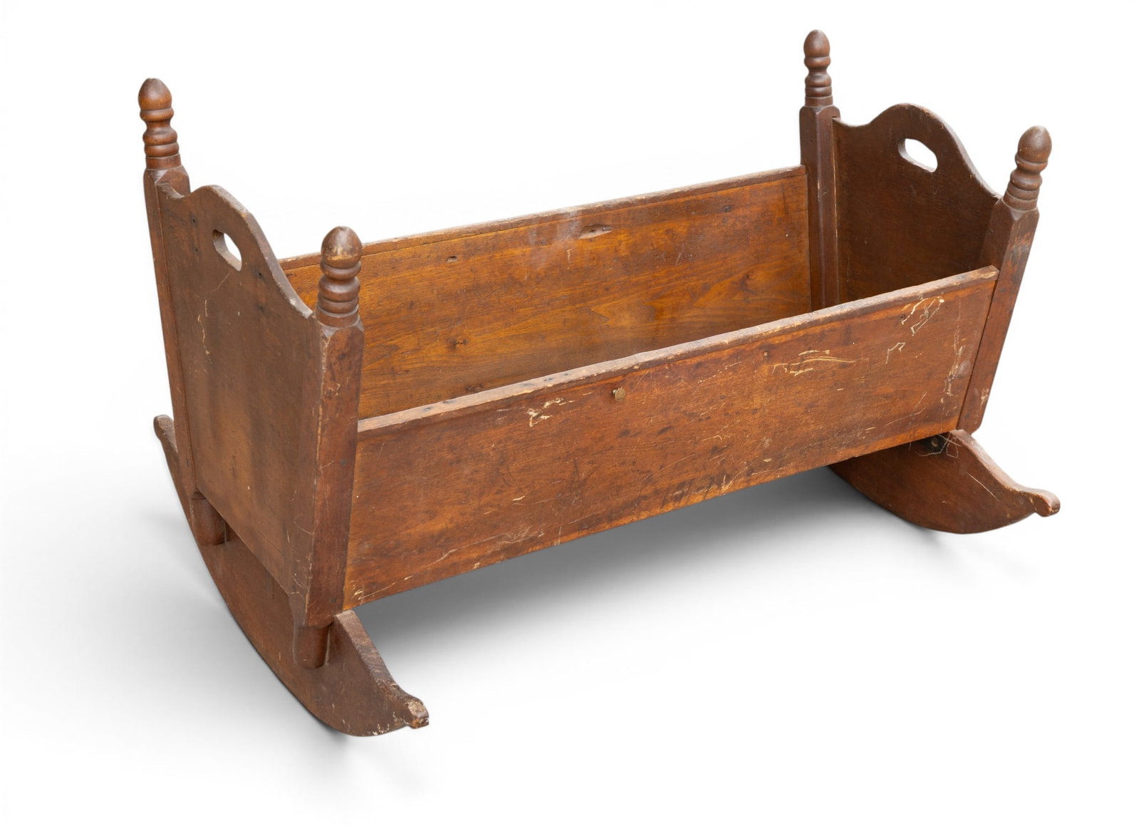 Vintage Rocking Cradle with Turned Post Details (1 of 3)