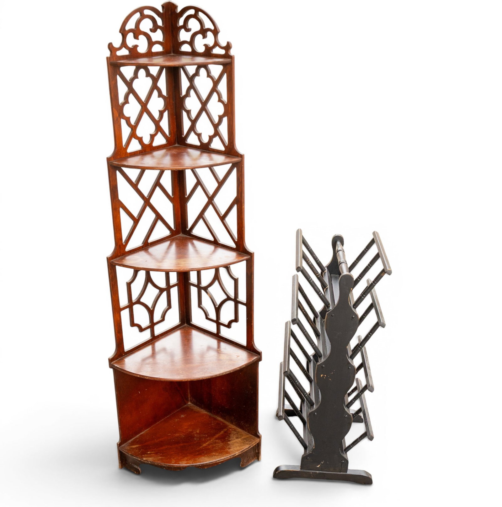 Tall Corner Shelf + Magazine Rack - 7