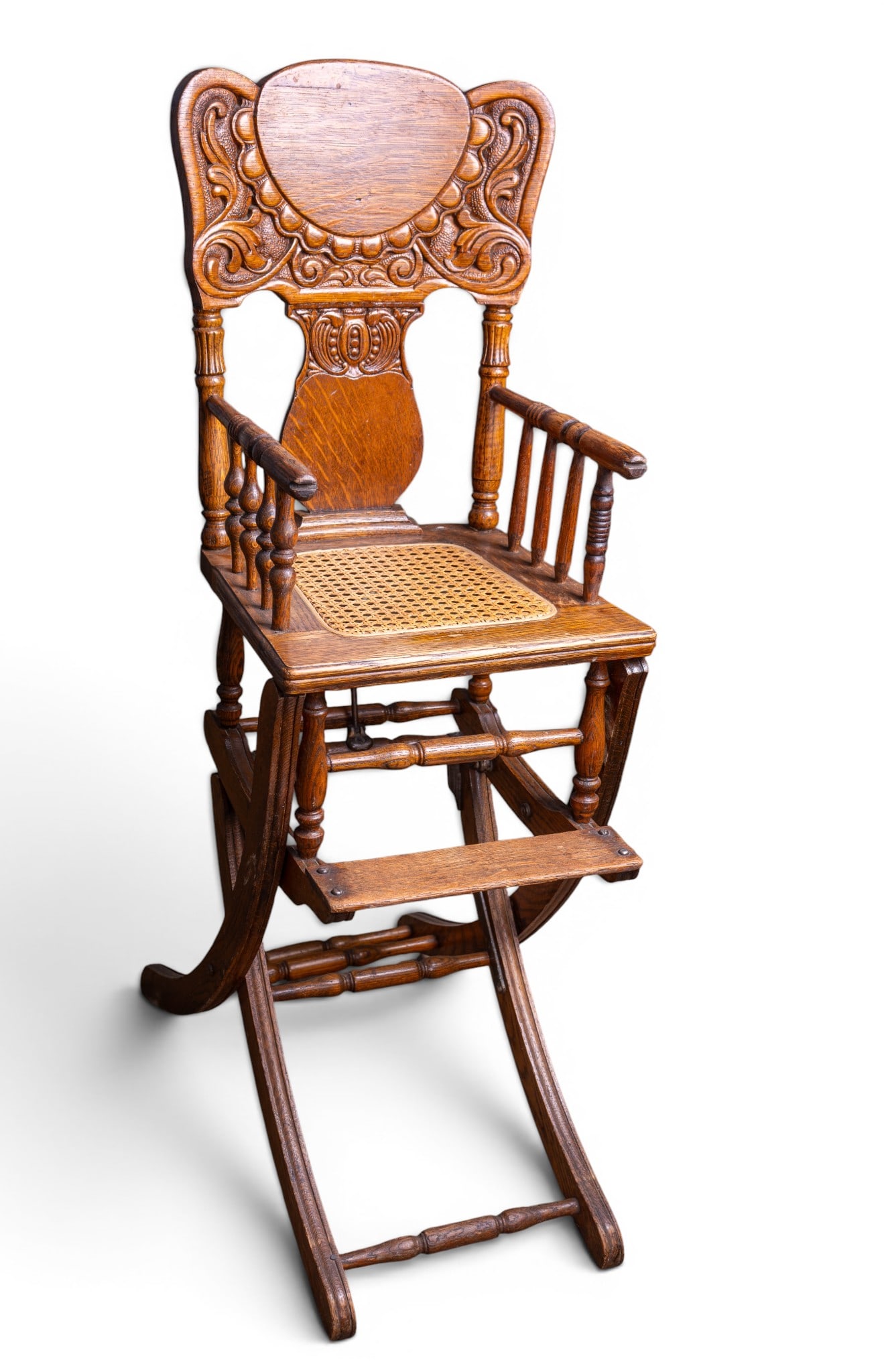 Pressed Oak Collapsible High Chair - 6