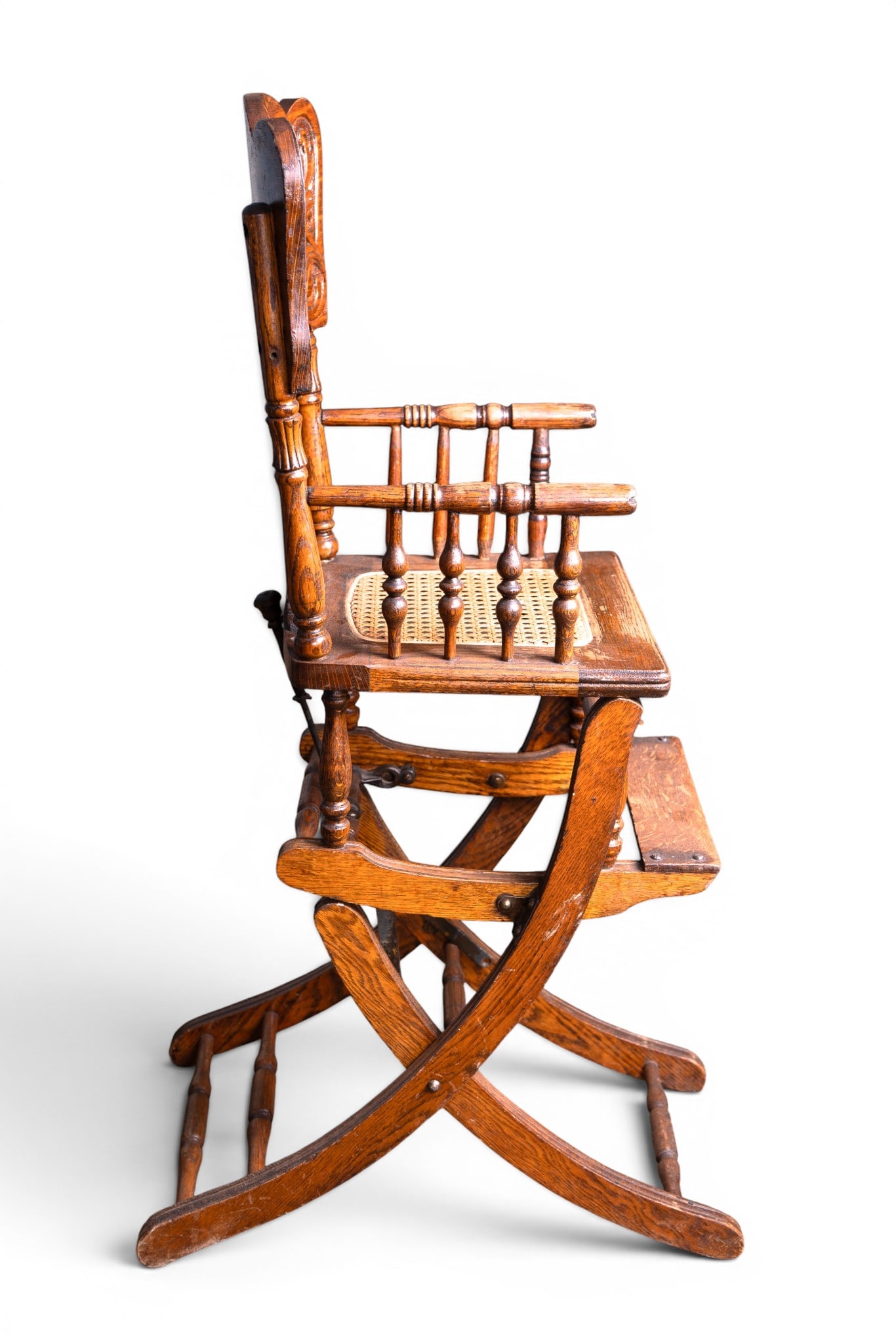 Pressed Oak Collapsible High Chair - 7