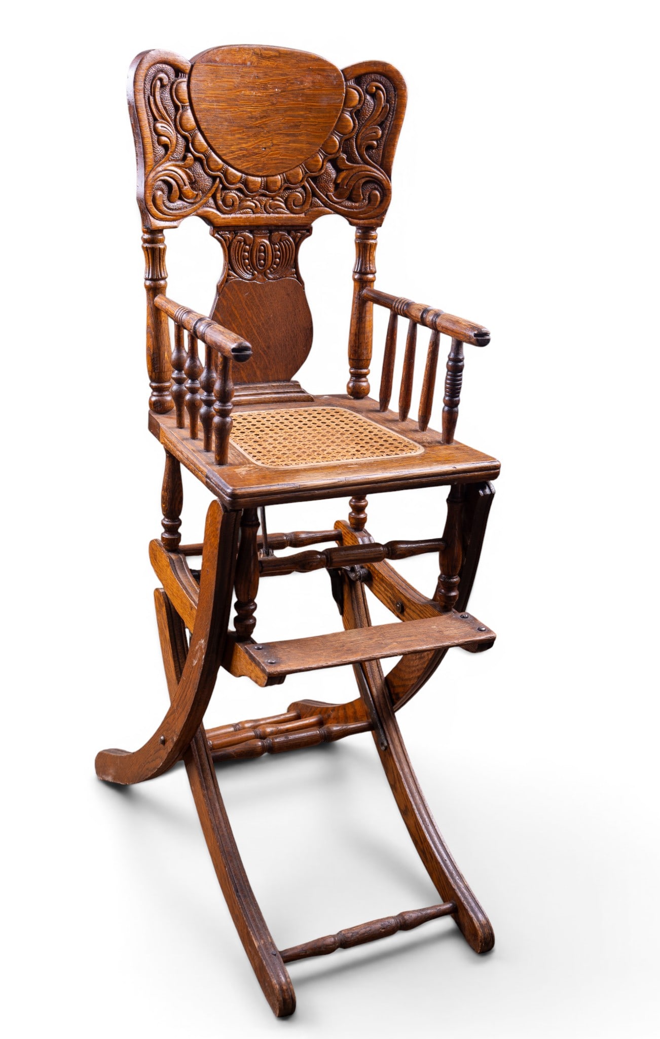 Pressed Oak Collapsible High Chair - 9