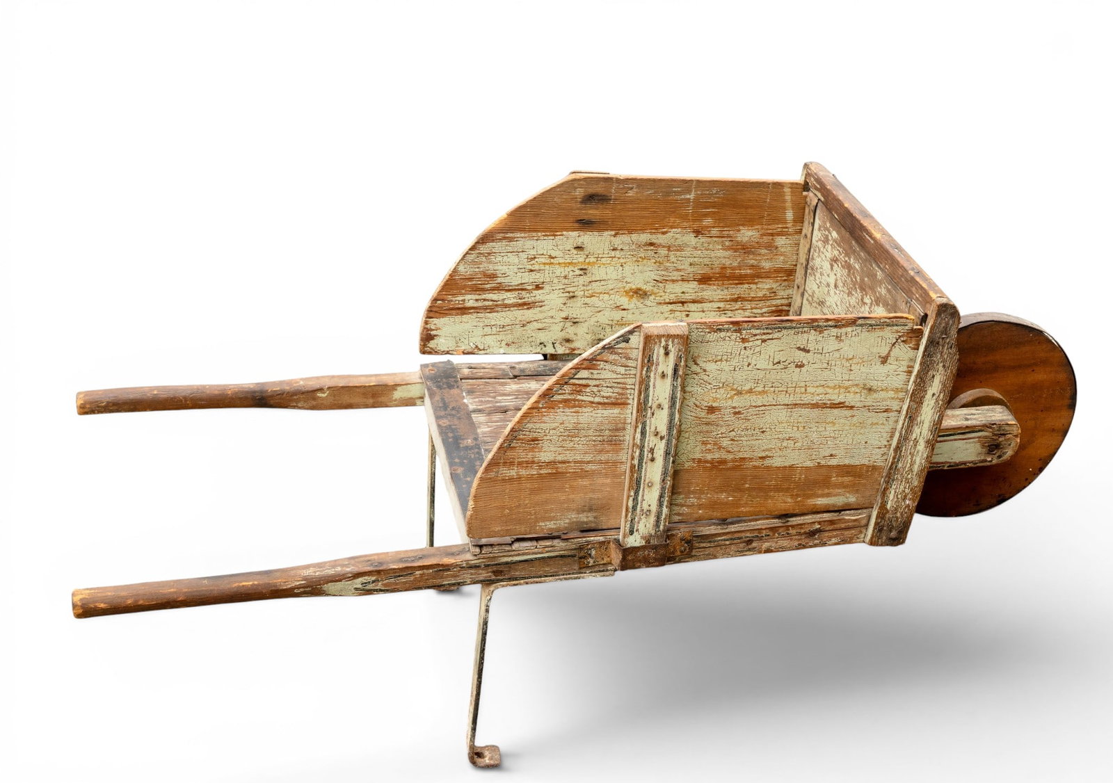 Antique Wood Wheel Barrow - 3