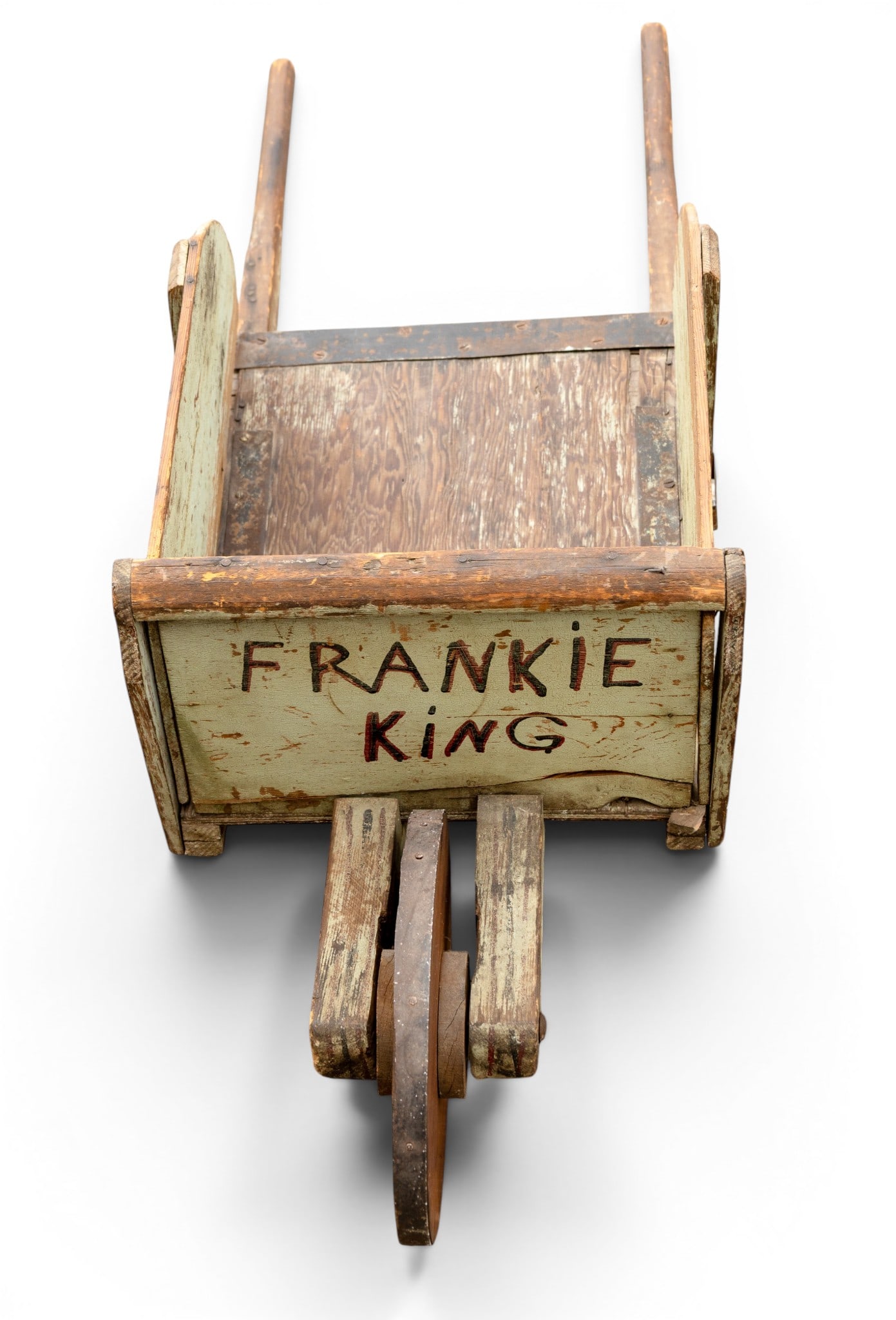 Antique Wood Wheel Barrow - 4