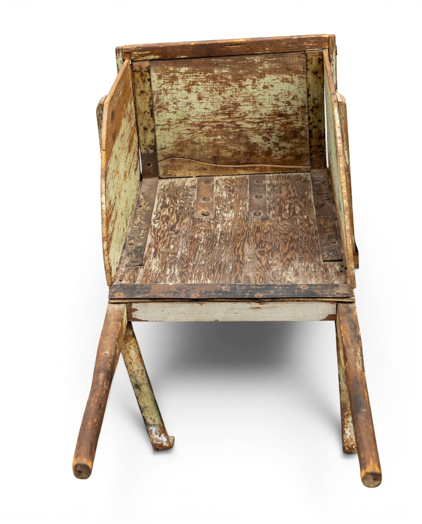 Antique Wood Wheel Barrow - 5