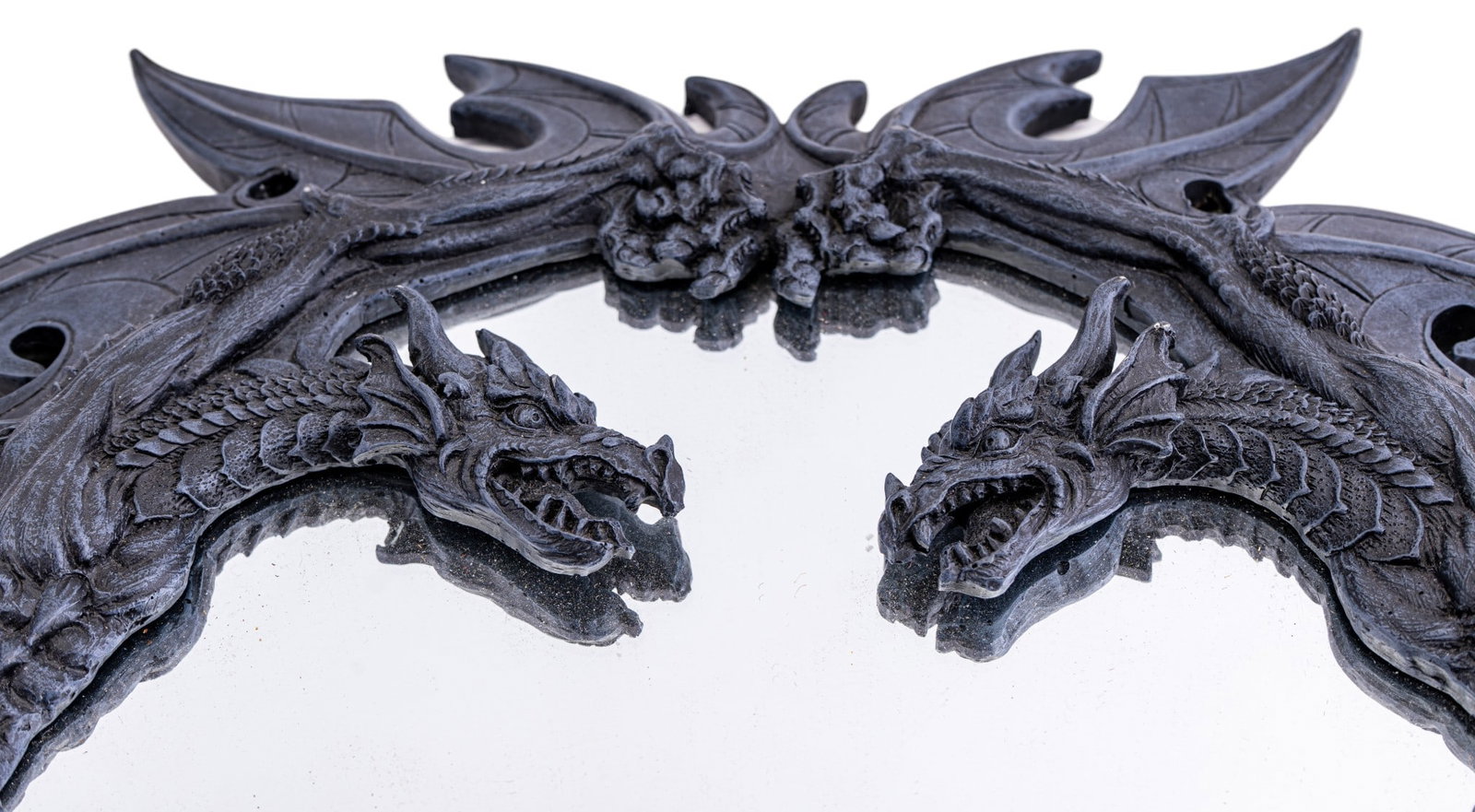 Gothic-Style Resin Dragon Framed Wall Mirror - 3