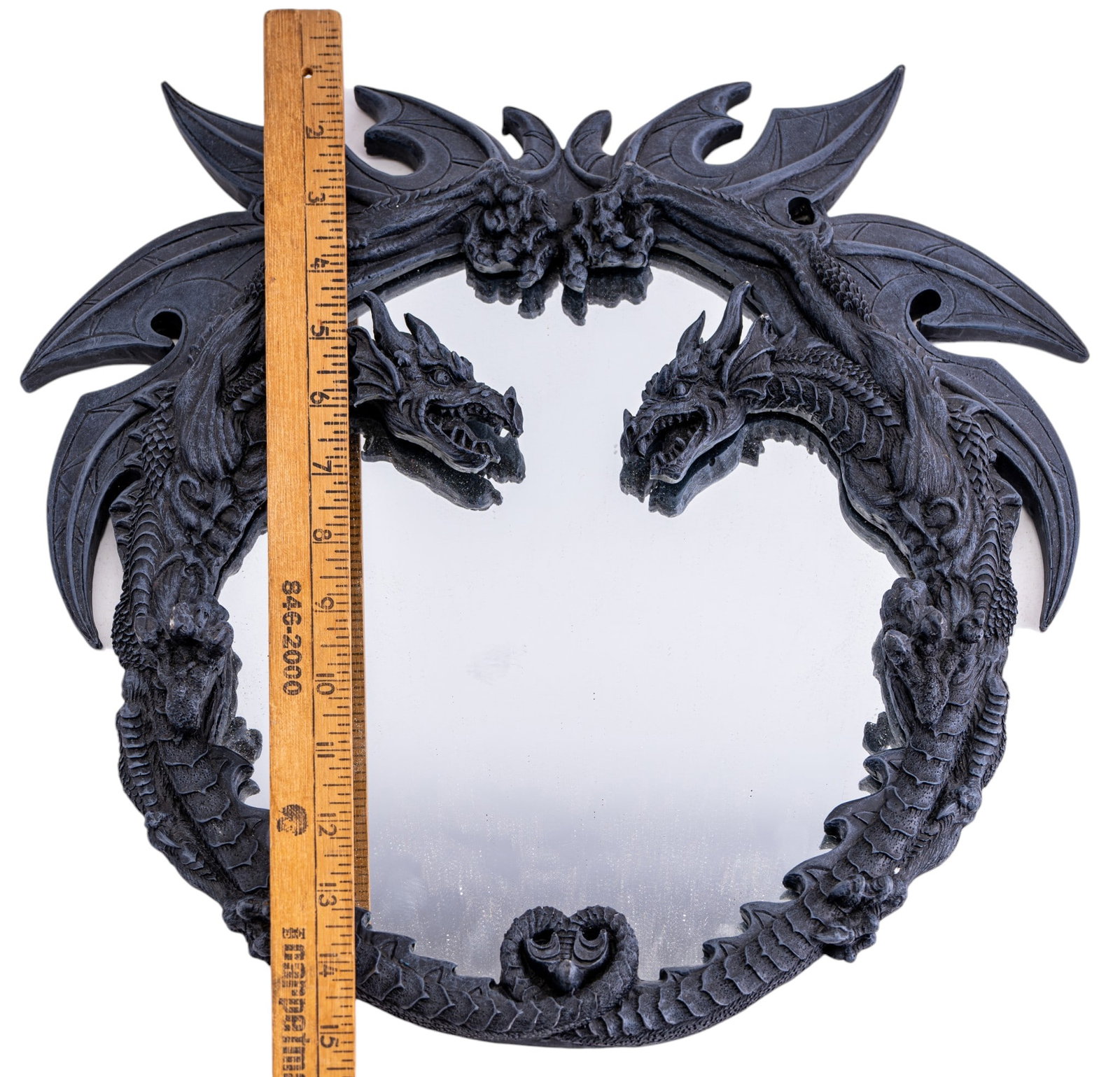 Gothic-Style Resin Dragon Framed Wall Mirror - 6