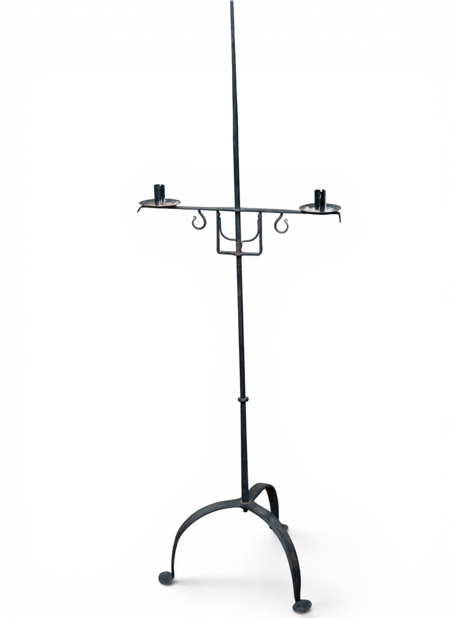 Wrought Iron Two-Light Floor Candle Holder (1 of 5)