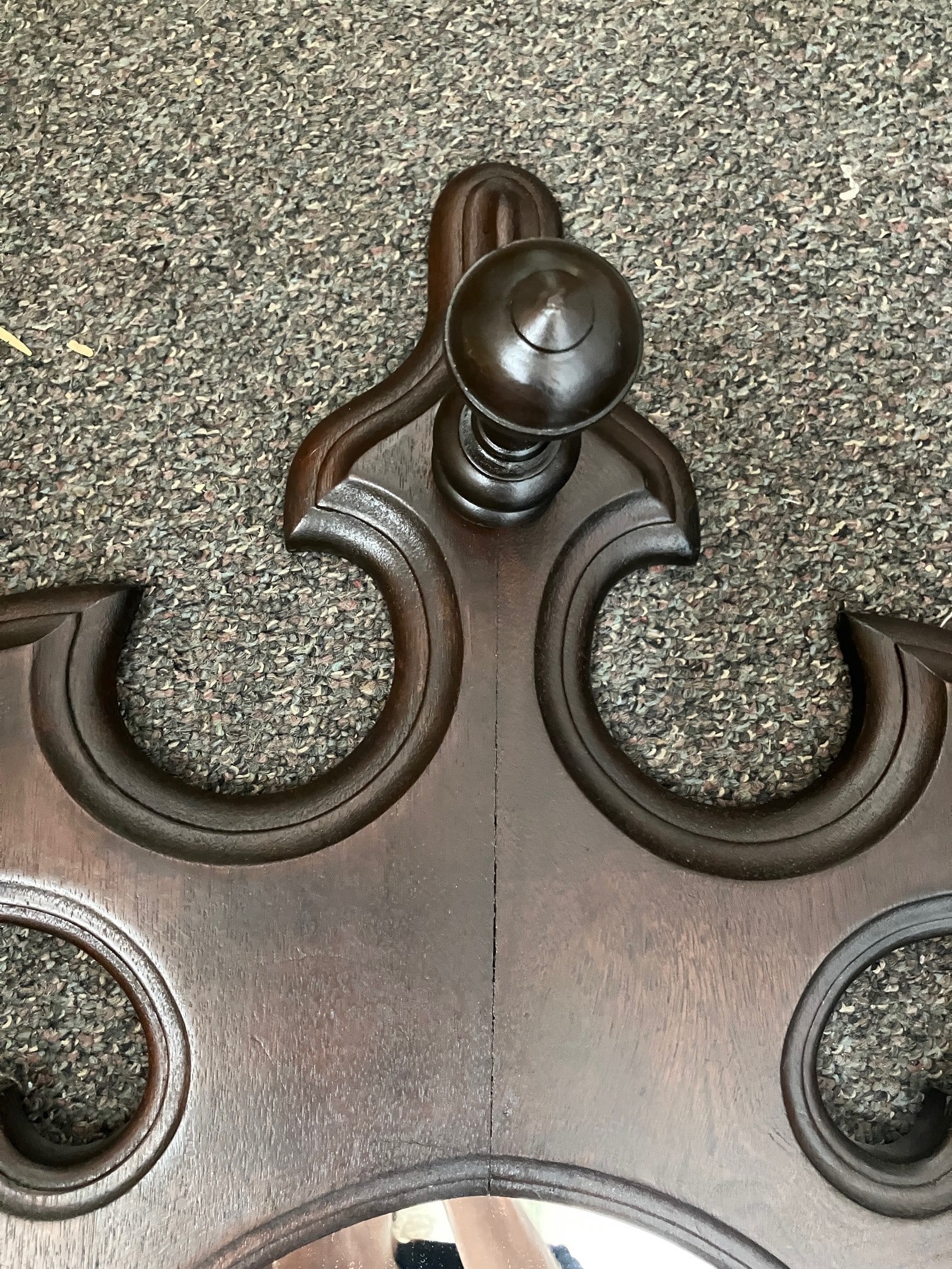 Antique Victorian Walnut Hanging Mirror w/ Pegs - 10