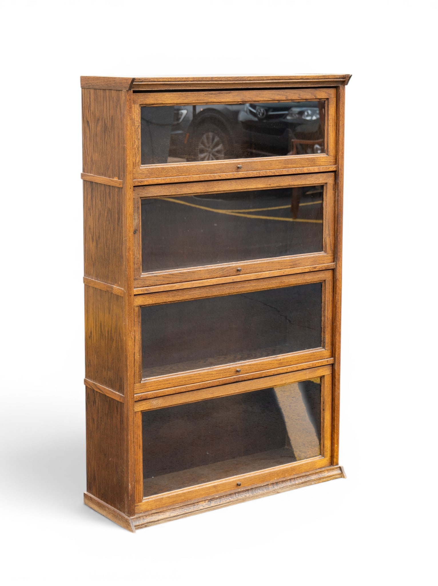 20th C Oak Veneer Front Barrister Bookcase - 2