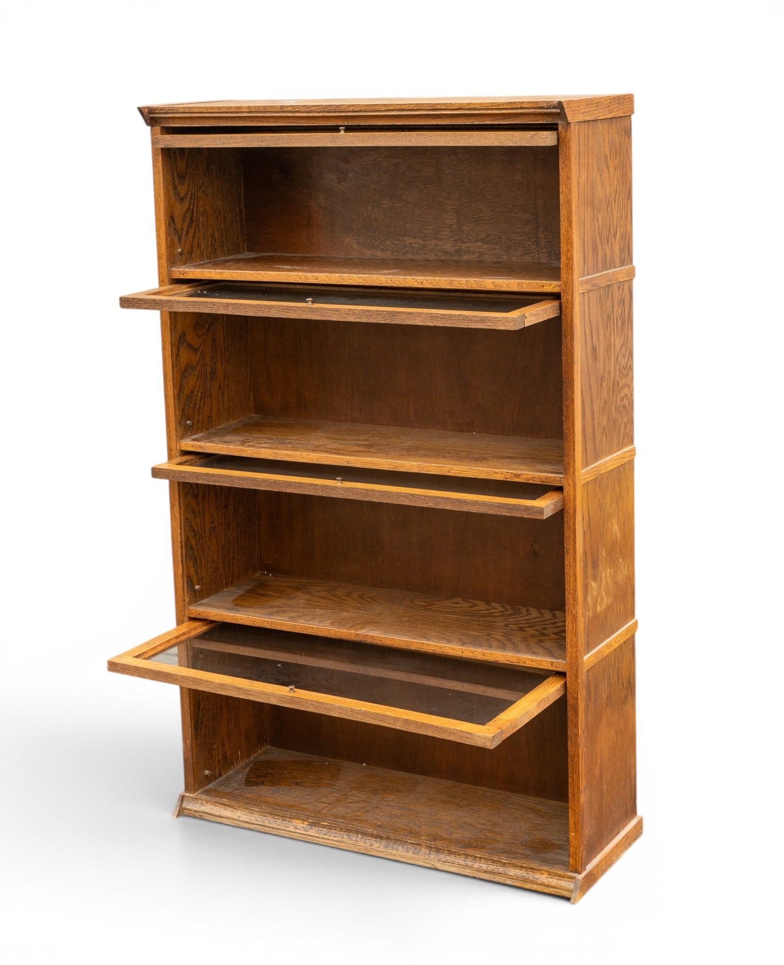20th C Oak Veneer Front Barrister Bookcase - 6