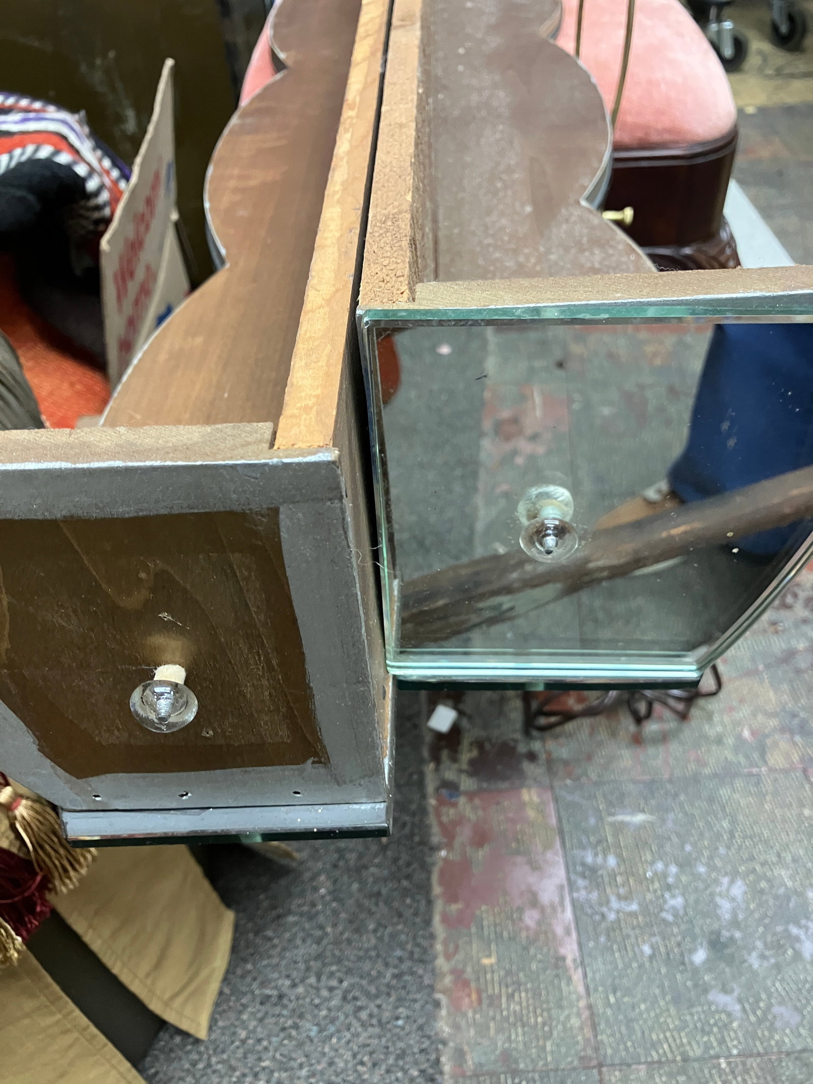 20th C 6' Wide Mirrored Window Valances - 6