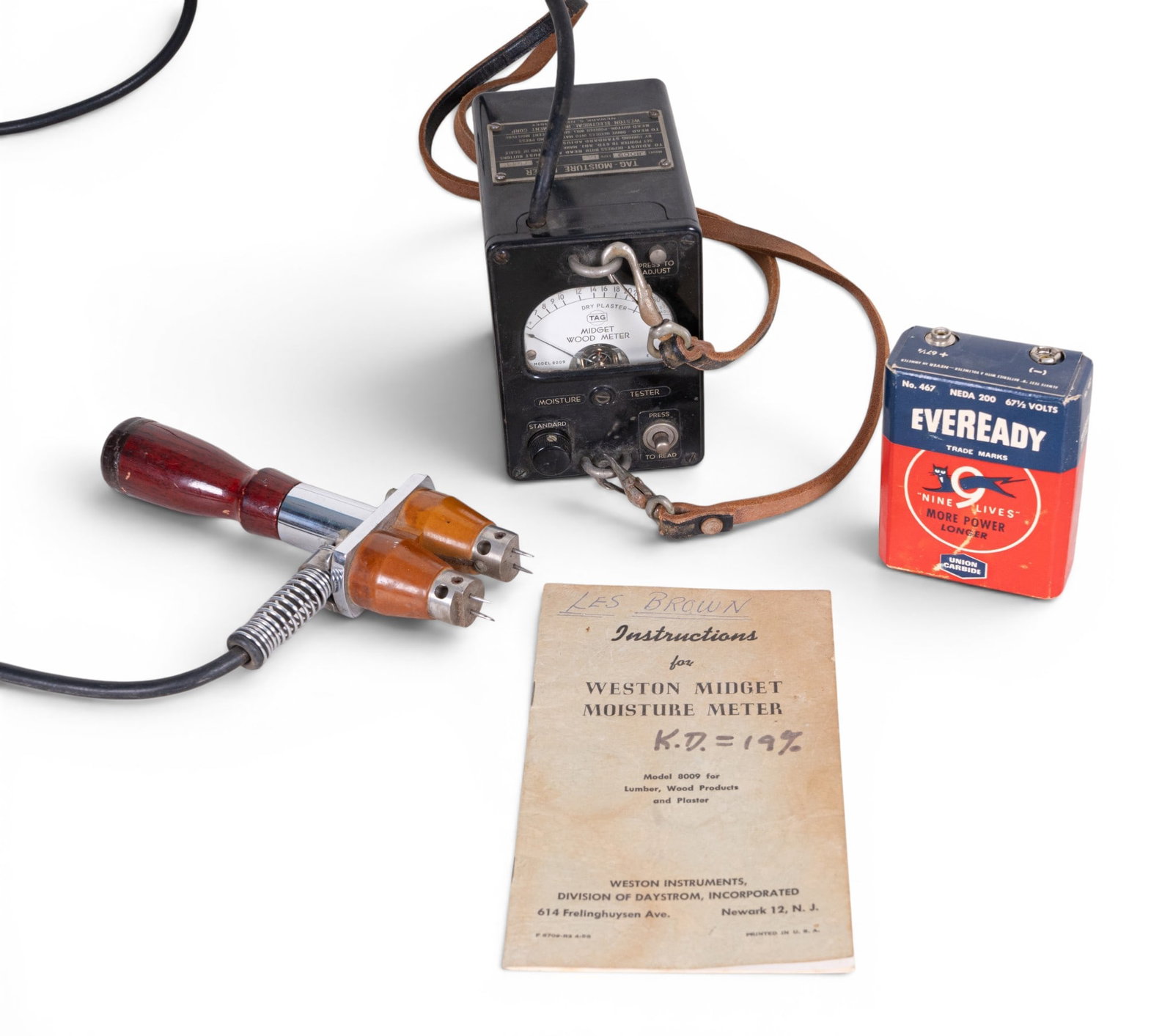 Weston Midget Moisture Meter w. Eveready Battery (1 of 10)