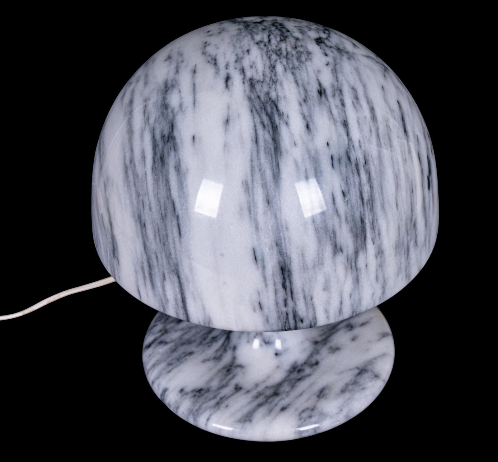 Mid-Century Marble Mushroom Table Lamp - 2