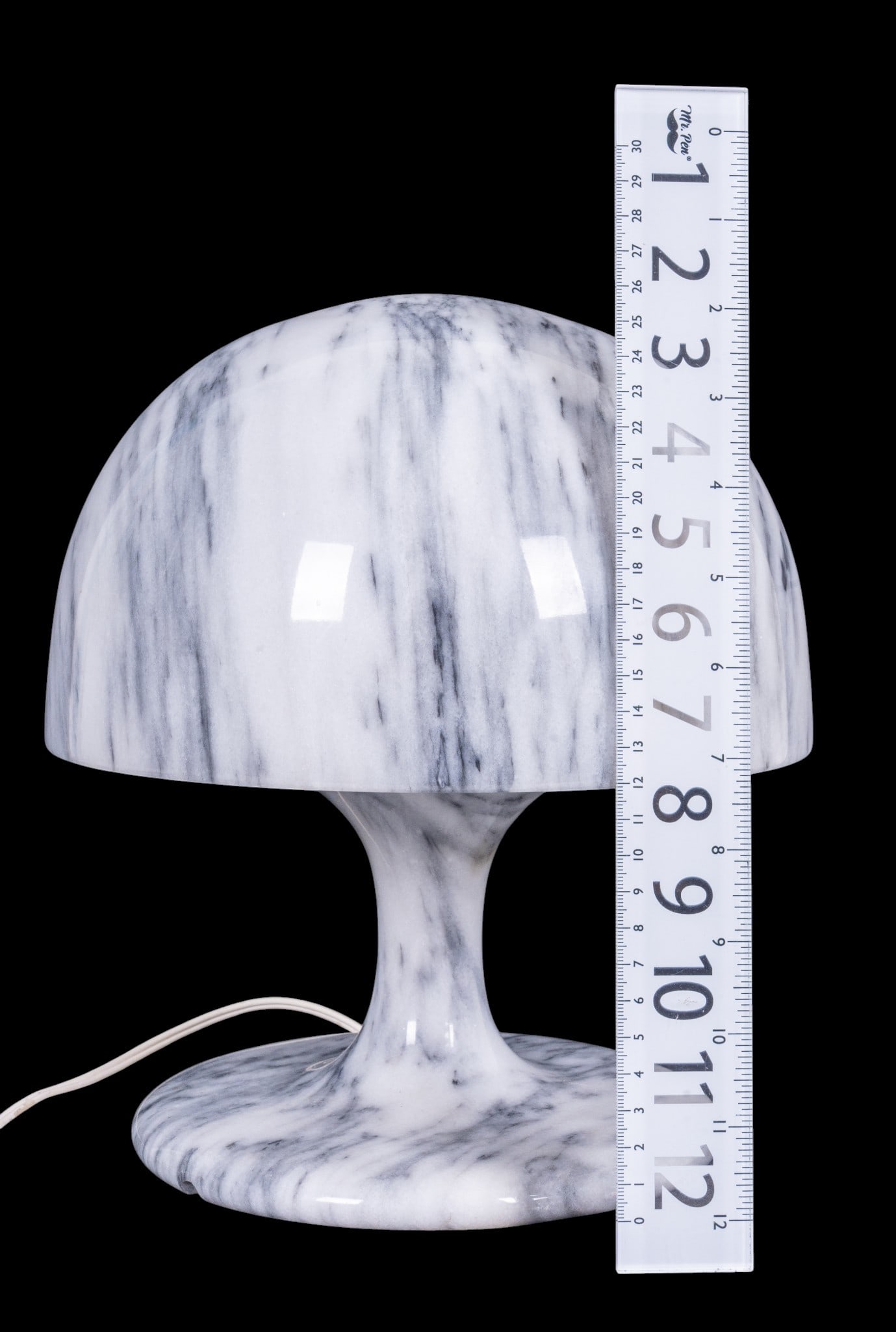 Mid-Century Marble Mushroom Table Lamp - 5