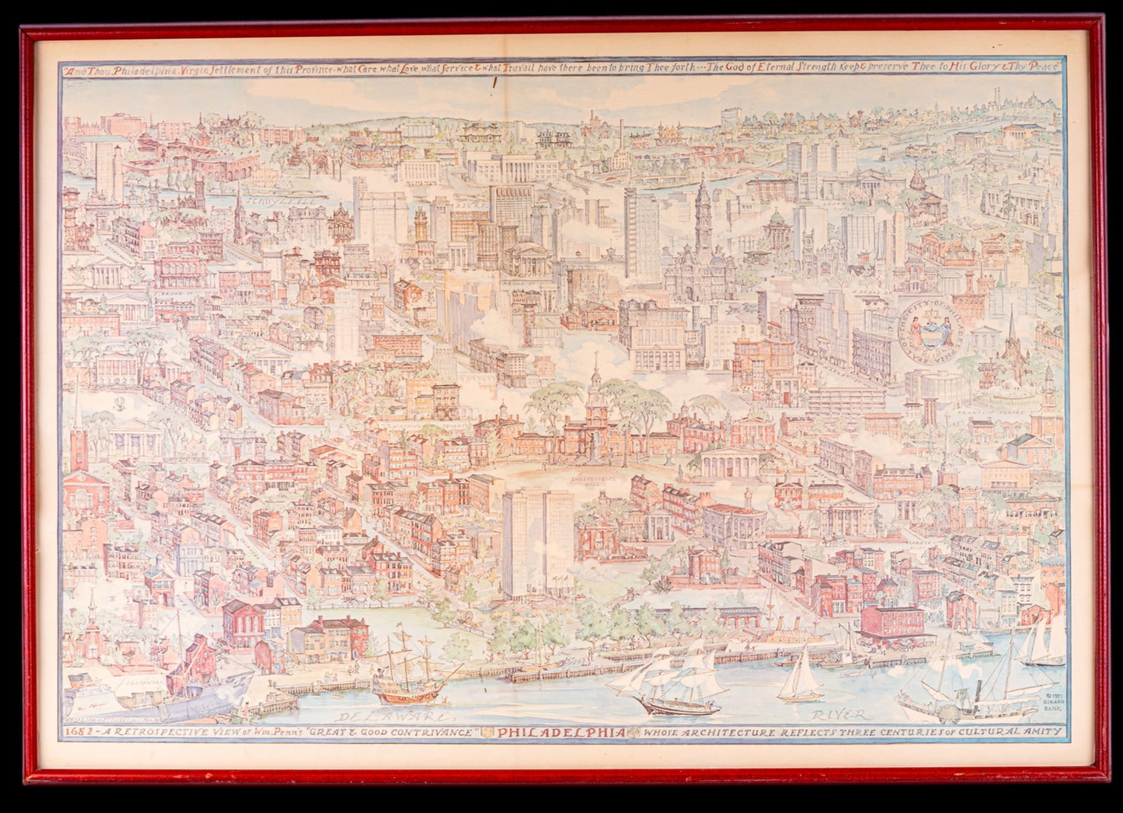 1971 Philadelphia Commemorative Print / Map (1 of 8)