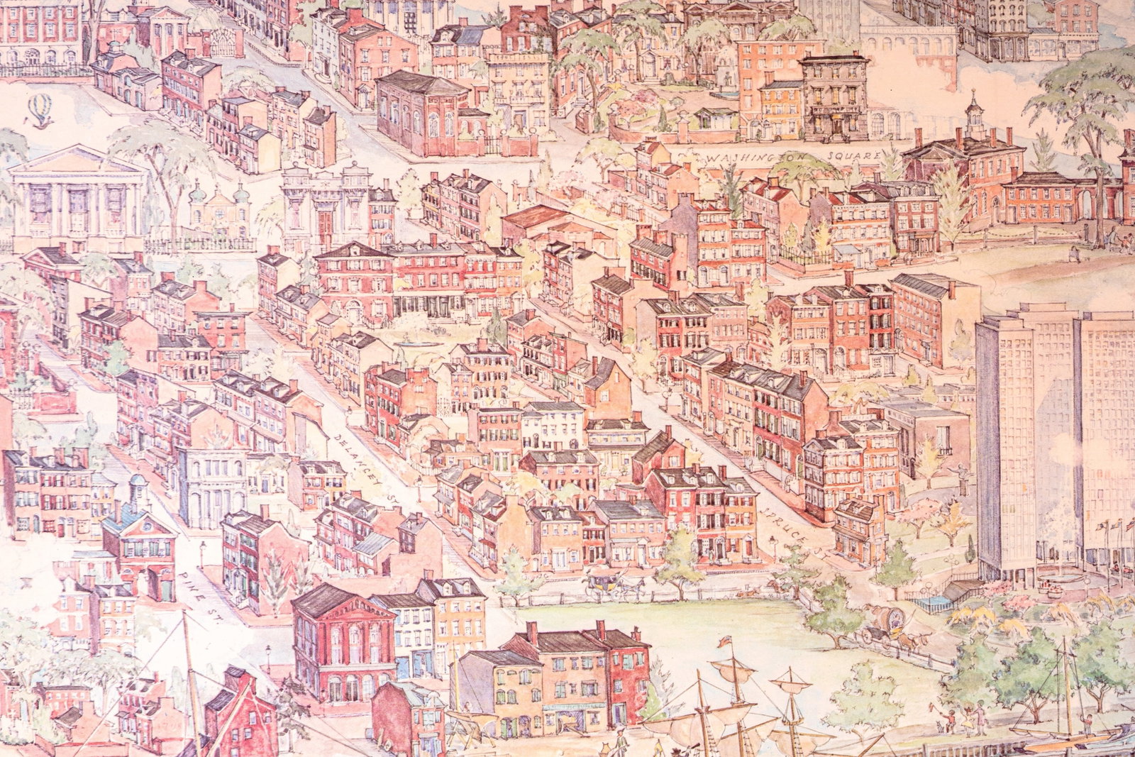 1971 Philadelphia Commemorative Print / Map - 2