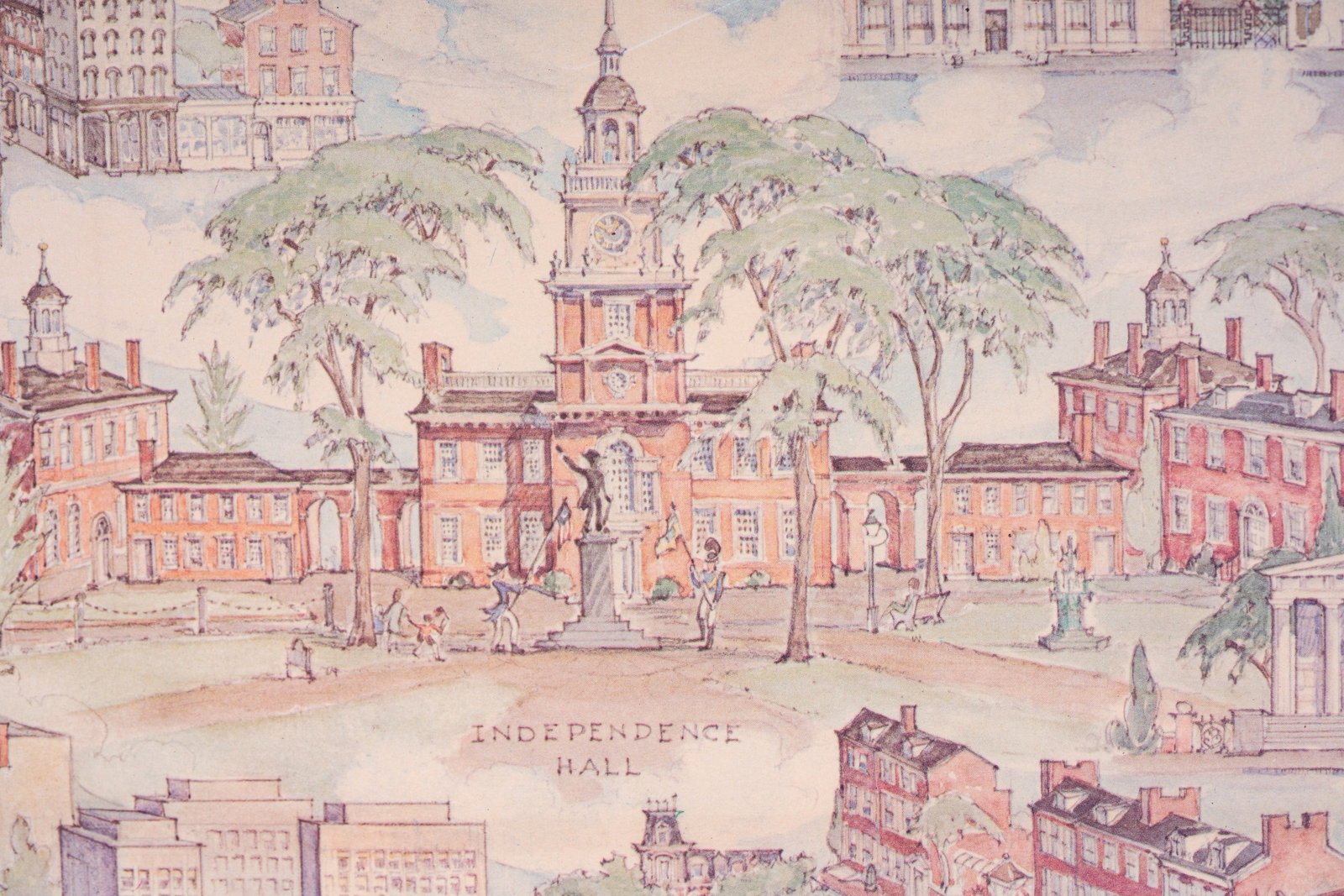 1971 Philadelphia Commemorative Print / Map - 6