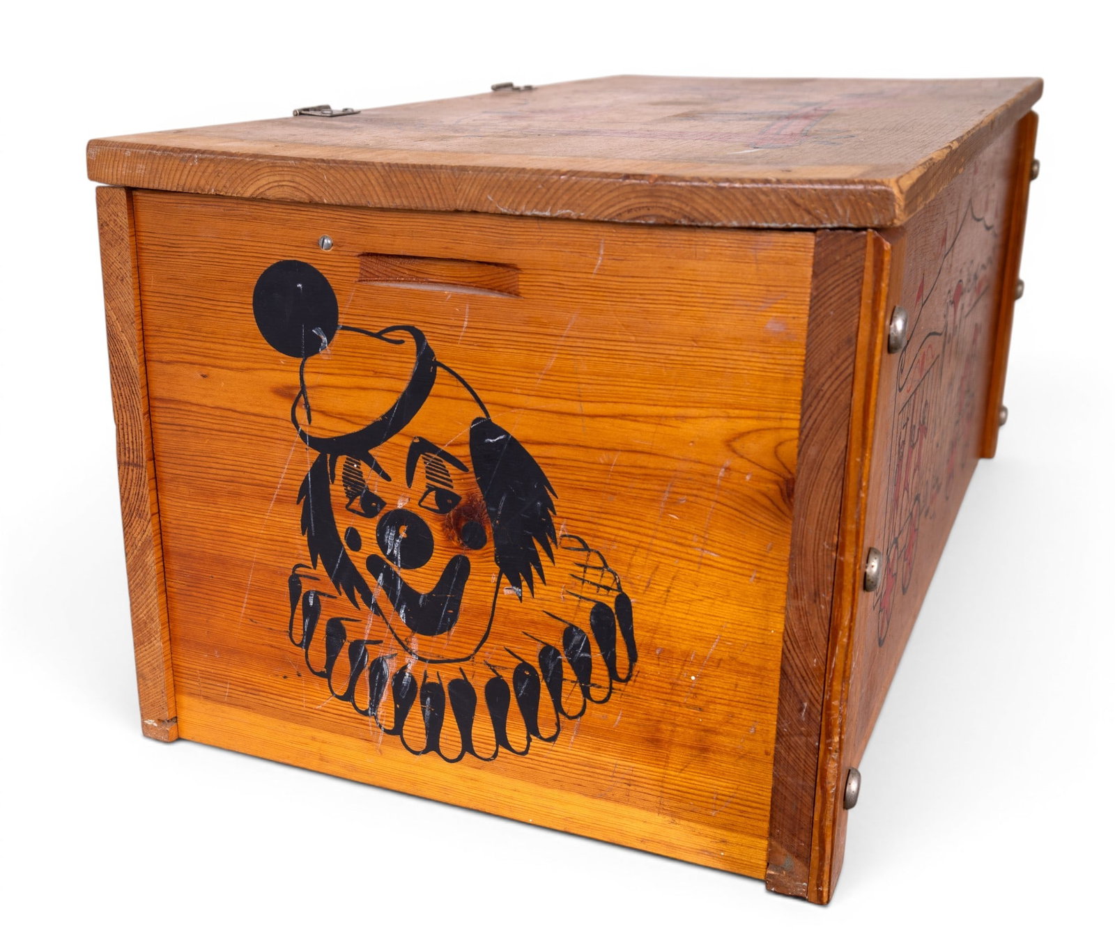 Vintage Toy Box with Circus Graphics - 7