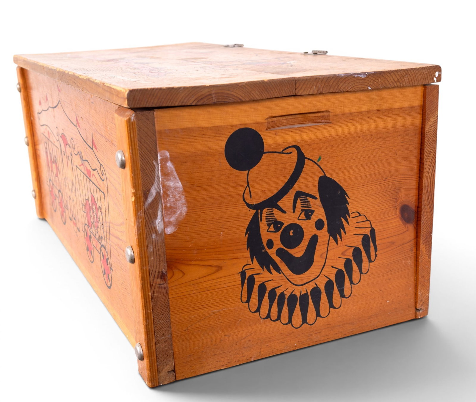 Vintage Toy Box with Circus Graphics - 8
