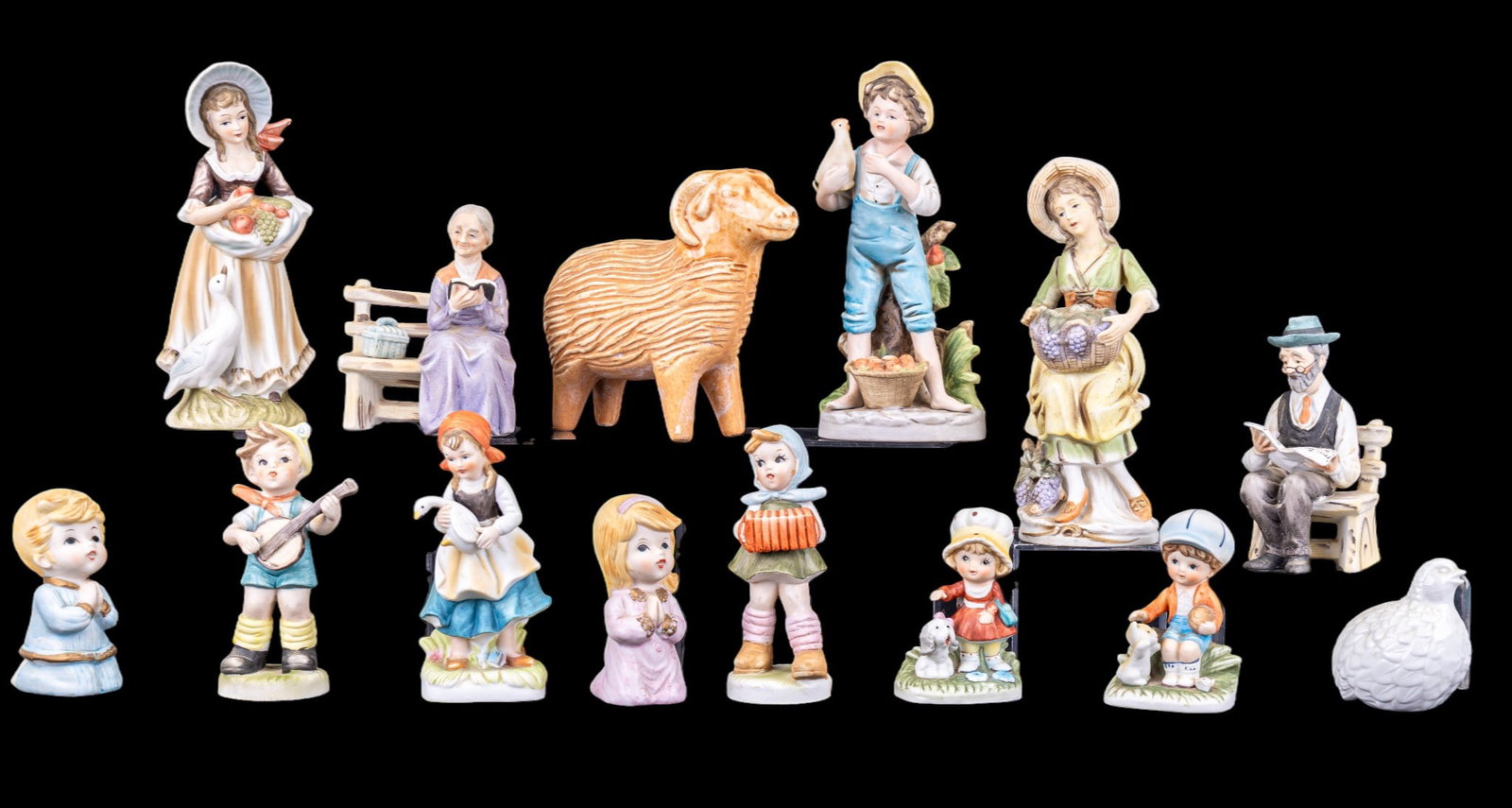 Painted Figurines w/ Lefton, Aroco, Homco - 2