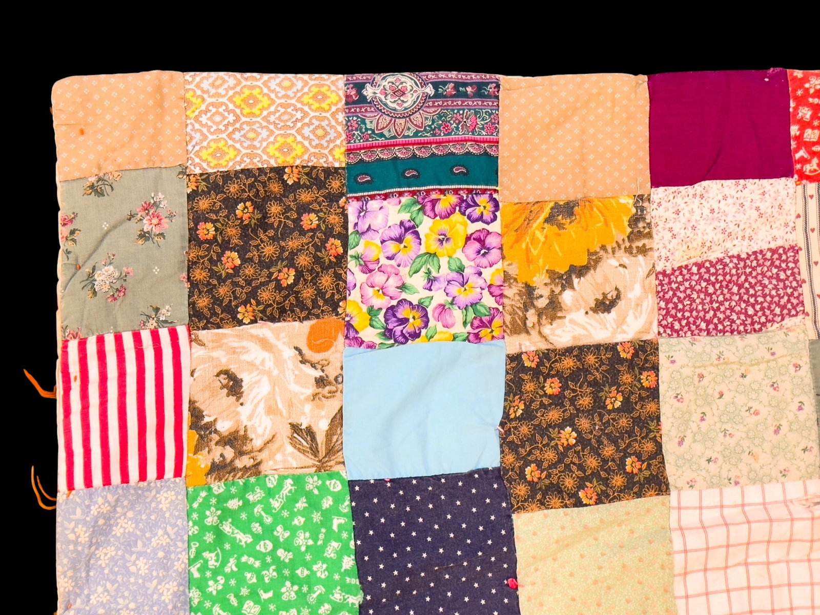Hand Made Vintage Child Size Patchwork Quilt - 4