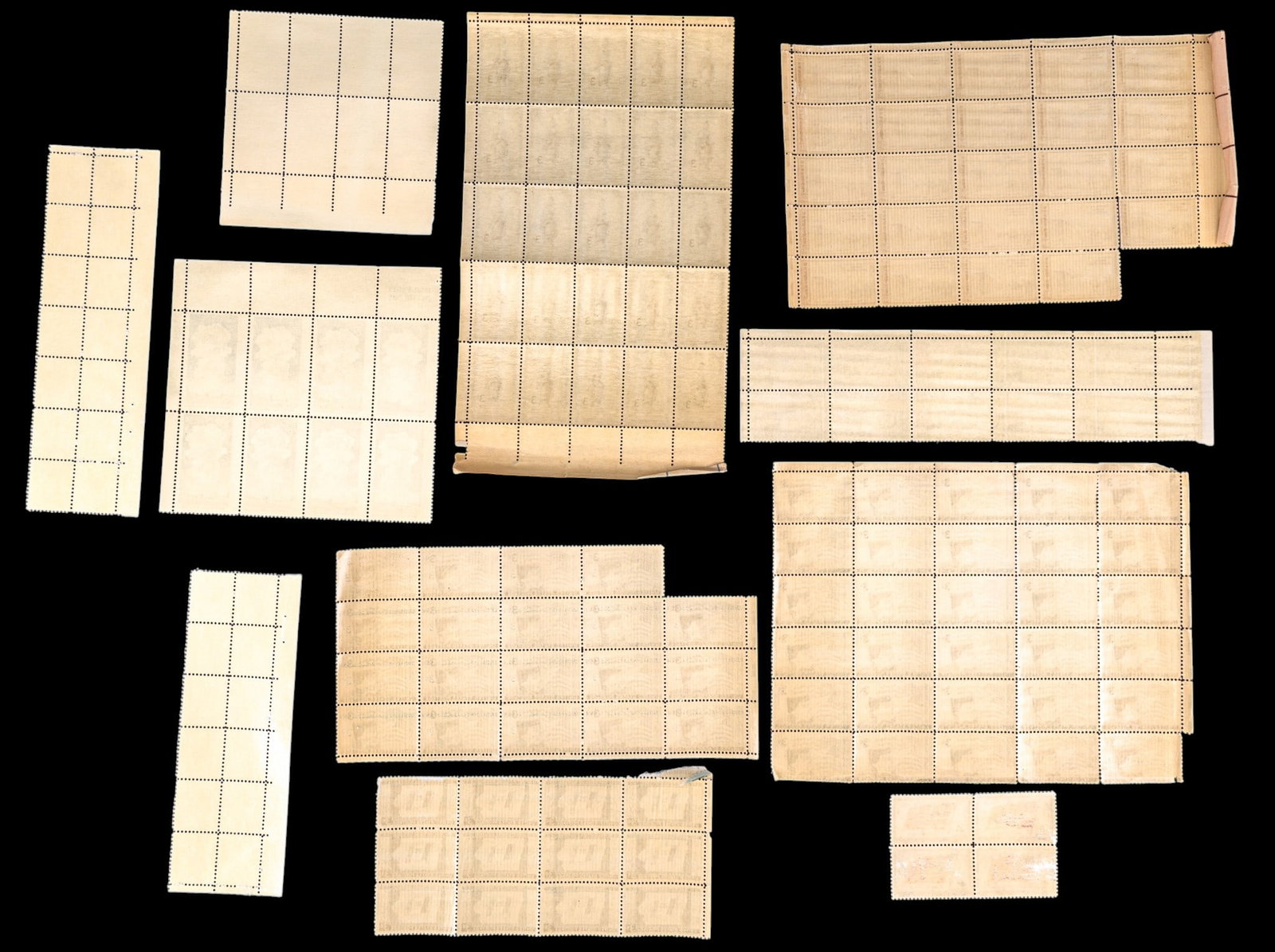 USA Stamp Sheets, Partial Blocks - 8
