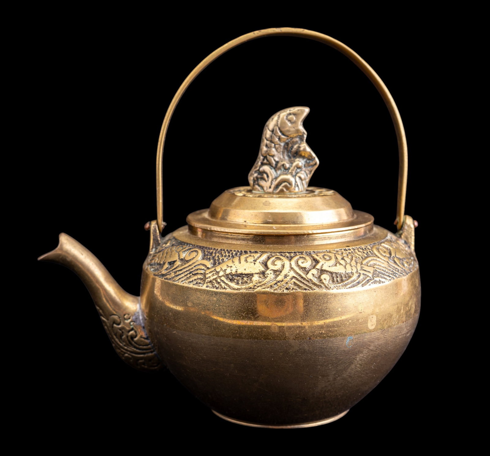 Vintage Chinese Brass Tea Set - 2